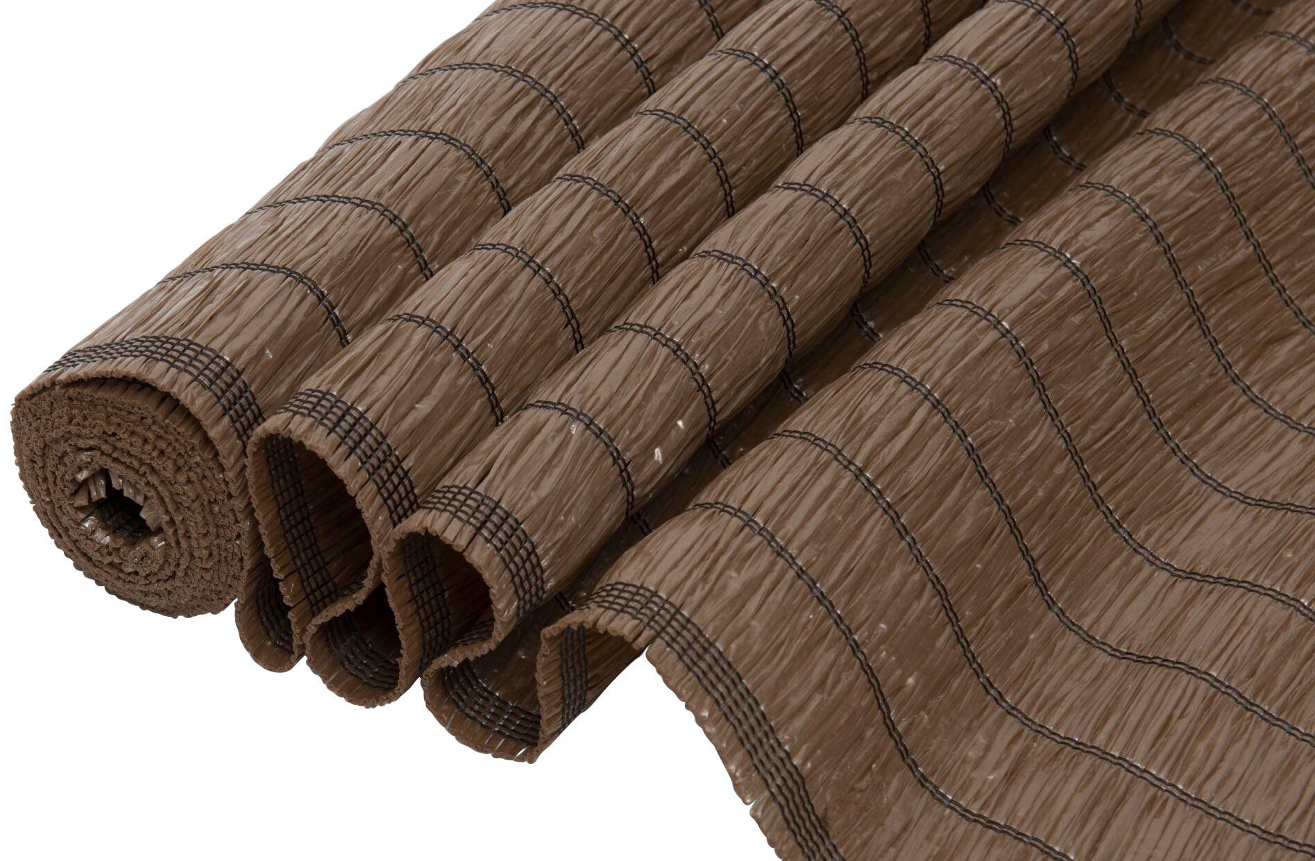 Windhager Sichtschutzzaunmatten, langlebiger Kunststoff in gewebter Bastoptik, L: 3 m