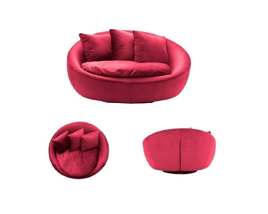 JVmoebel Sessel Großer Lounge Club Big Sessel Einsitzer Couch Sofa 124x105cm Rosa
