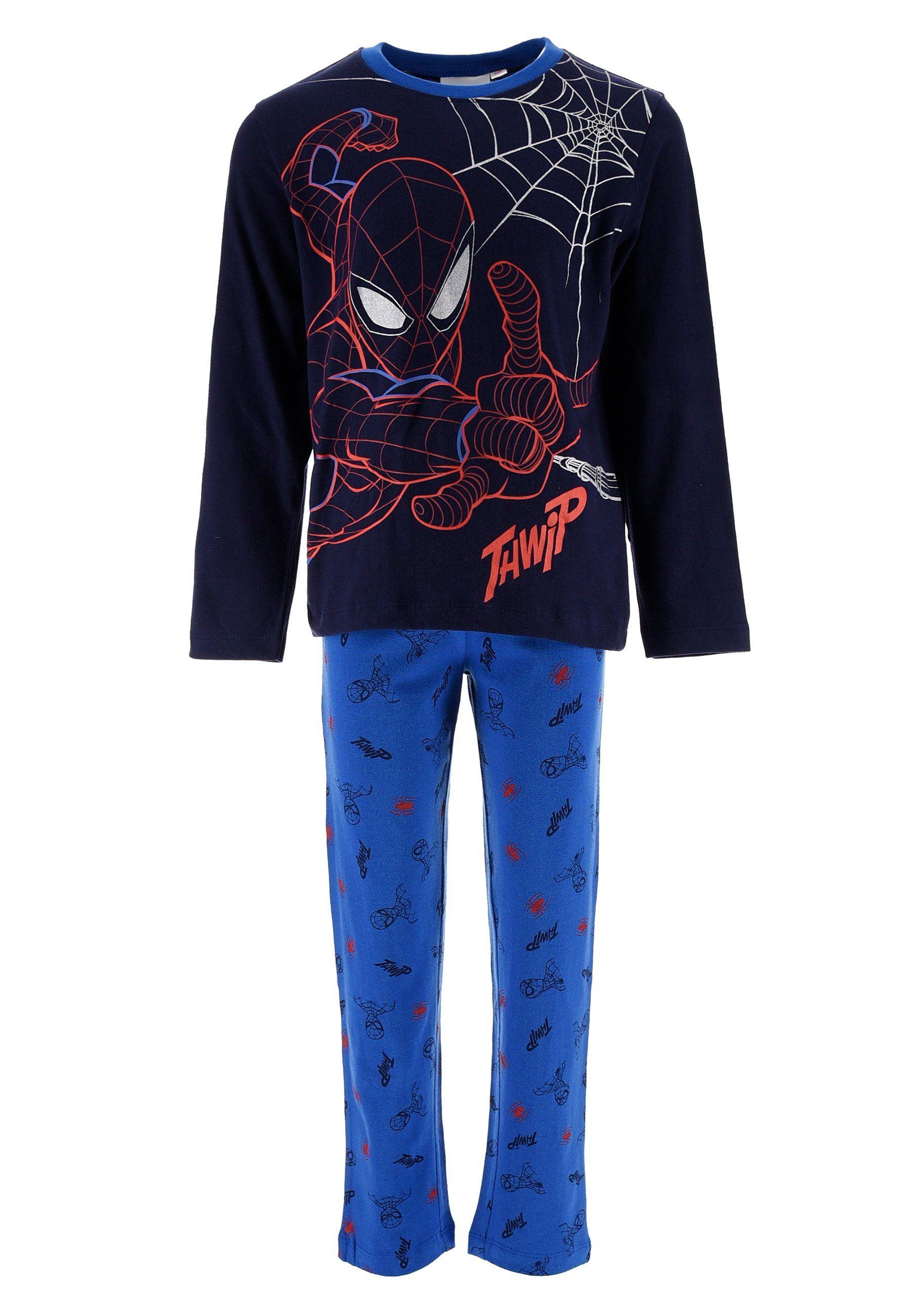 Spiderman Schlafanzug Kinder Jungen Pyjama langarm Nachtwäsche (2 tlg) | Pyjamas
