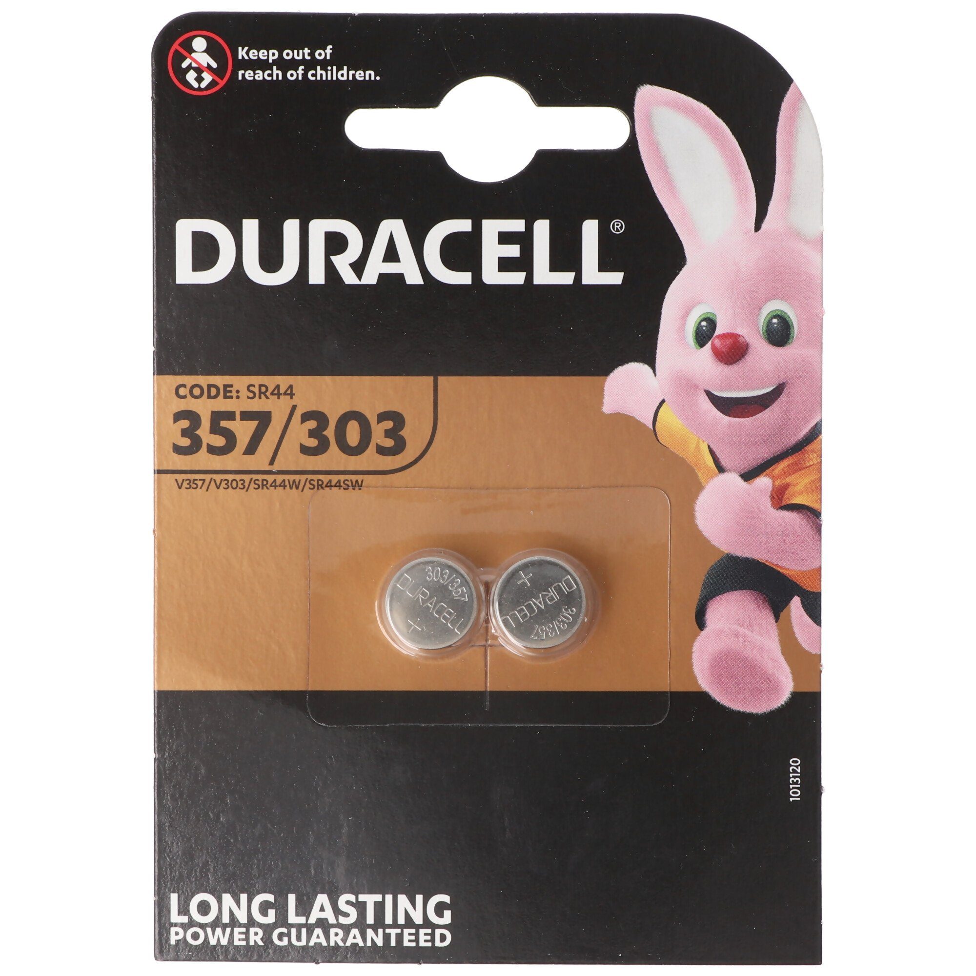 Duracell Duracell 357, 303, V357, V303, SR44, SR44SW, Uhrenbatterie D357,  2er Knopfzelle, (1,6 V)