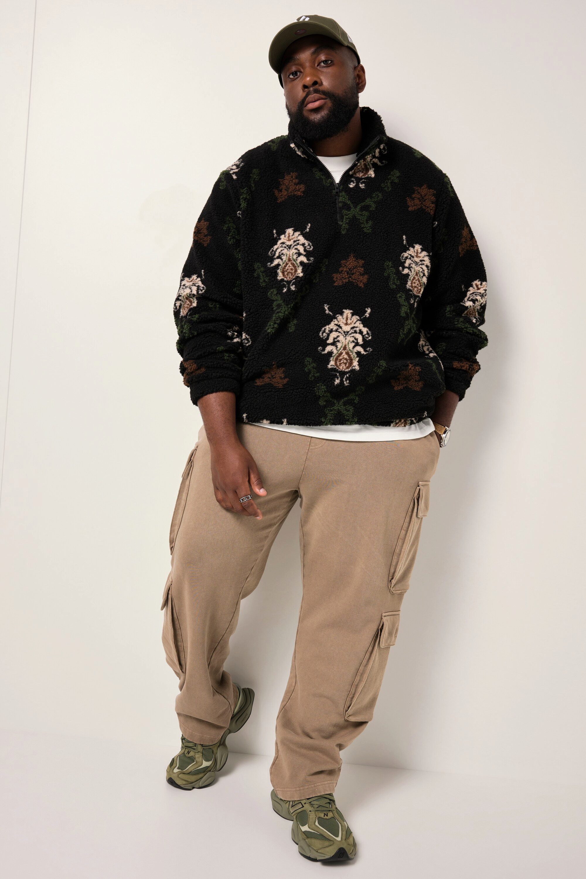 STHUGE Sweatshirt Troyer Teddyfleece Muster
