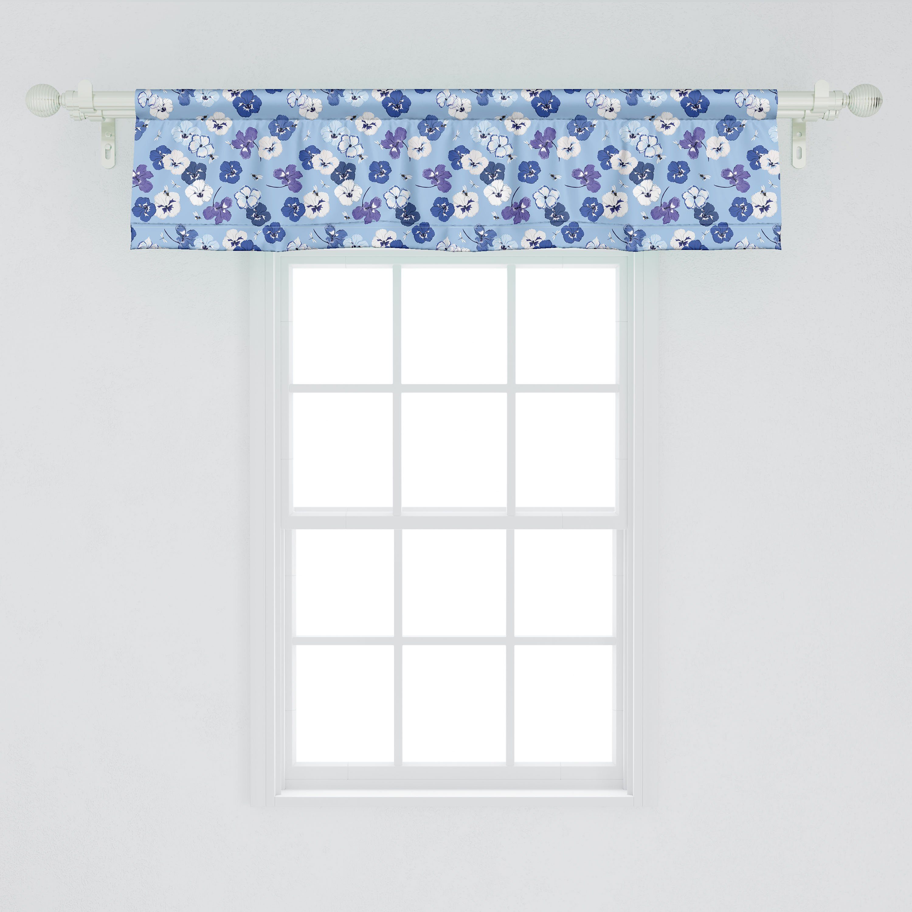 Scheibengardine Vorhang Volant Abakuhaus, Schlafzimmer für Natur Küche Libellen und Microfaser, mit Hummeln Stangentasche, Dekor