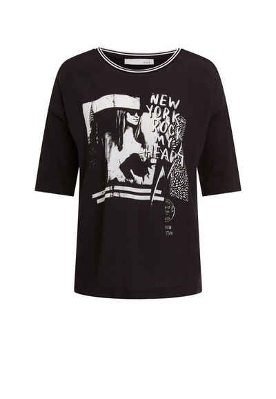 Oui Langarmbluse »T-Shirt mit Motiv« keine