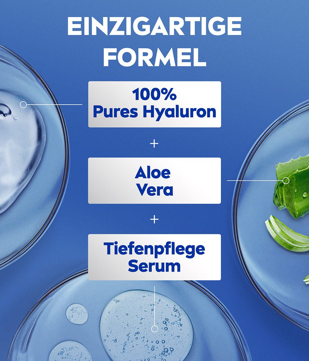 Nivea Körperlotion Body Aloe & Pflege 3 x 400ml Hyaluron, Aloe Vera & Tiefenpflege Packung, 3-tlg., Aloe Vera, Hyaluron, Tiefenpflege Serum