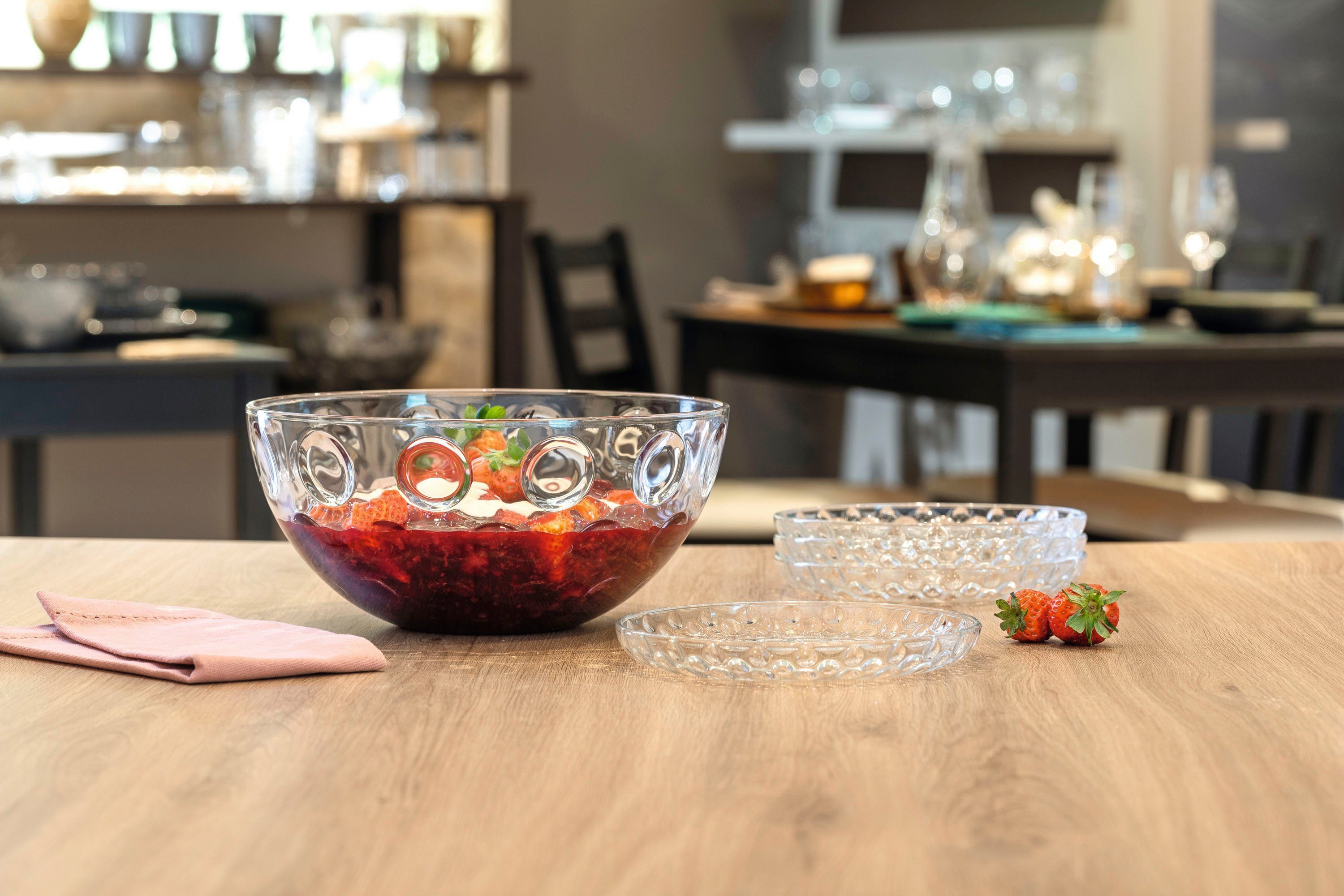 LEONARDO Dessertteller Cucina Optic, (6 St), Teller Set, Glas, Ø 18 cm