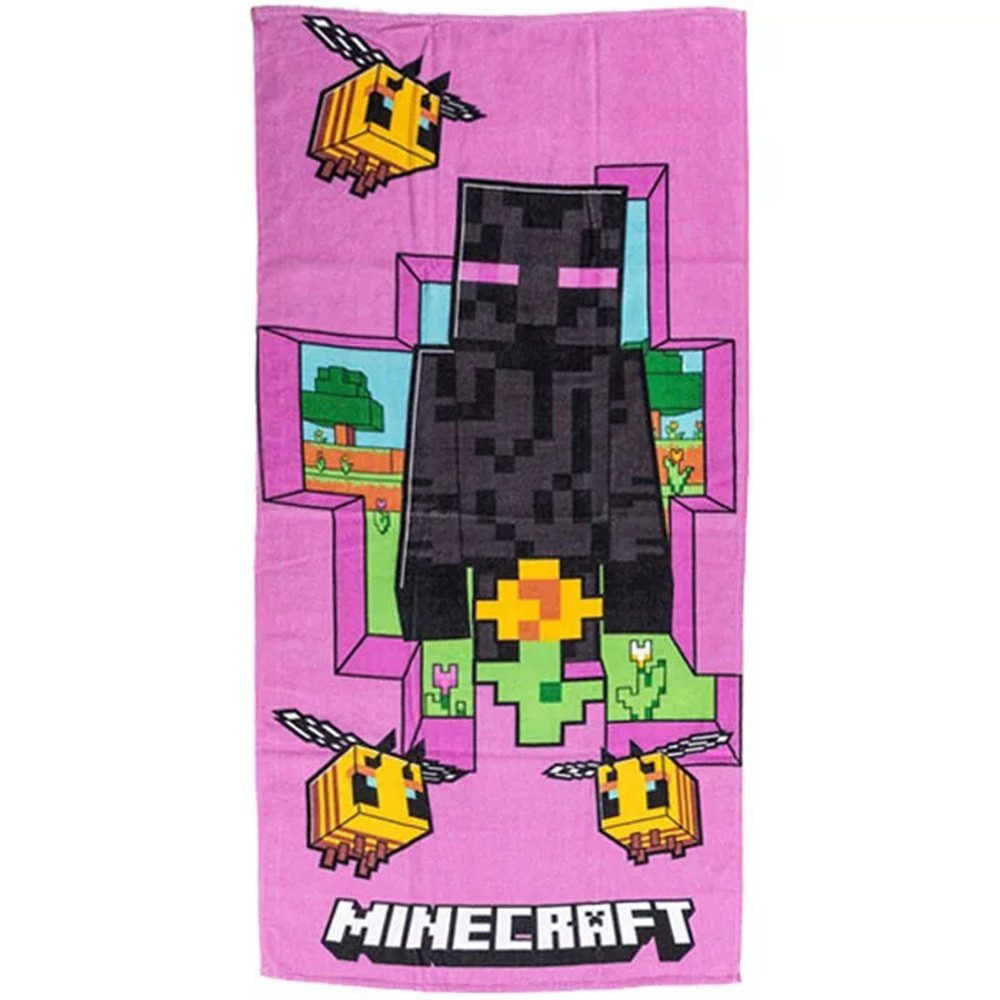 Minecraft Badetuch Minecraft Cherry Grove Badetuch, Strandtuch 70x140cm 100% Baumwolle, 100% Baumwolle (1-St)