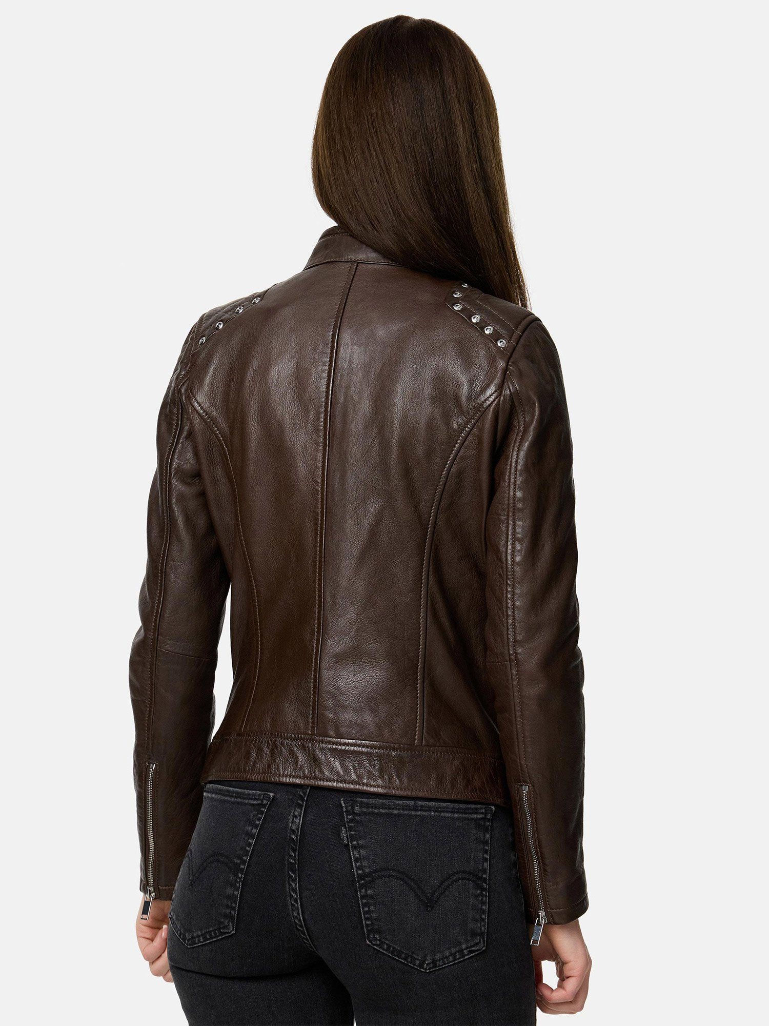 Tazzio Lederjacke F521 moderne & zeitlose Damen Jacke im Biker Look