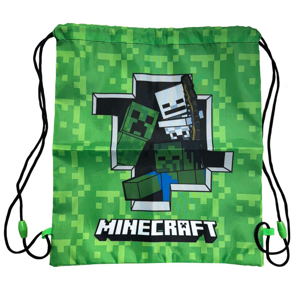 Minecraft Kinderrucksack Minecraft Creeper Sporttasche Turnbeutel 37 cm (1-tlg)