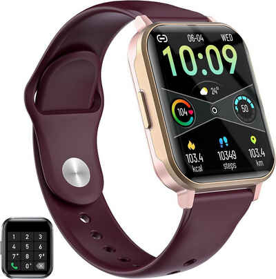 Gardien Smartwatch (iOS Android), mit Telefonfunktion Fitness Armbanduhr 100+ Sportmodi Pulsuhr Stoppuhr
