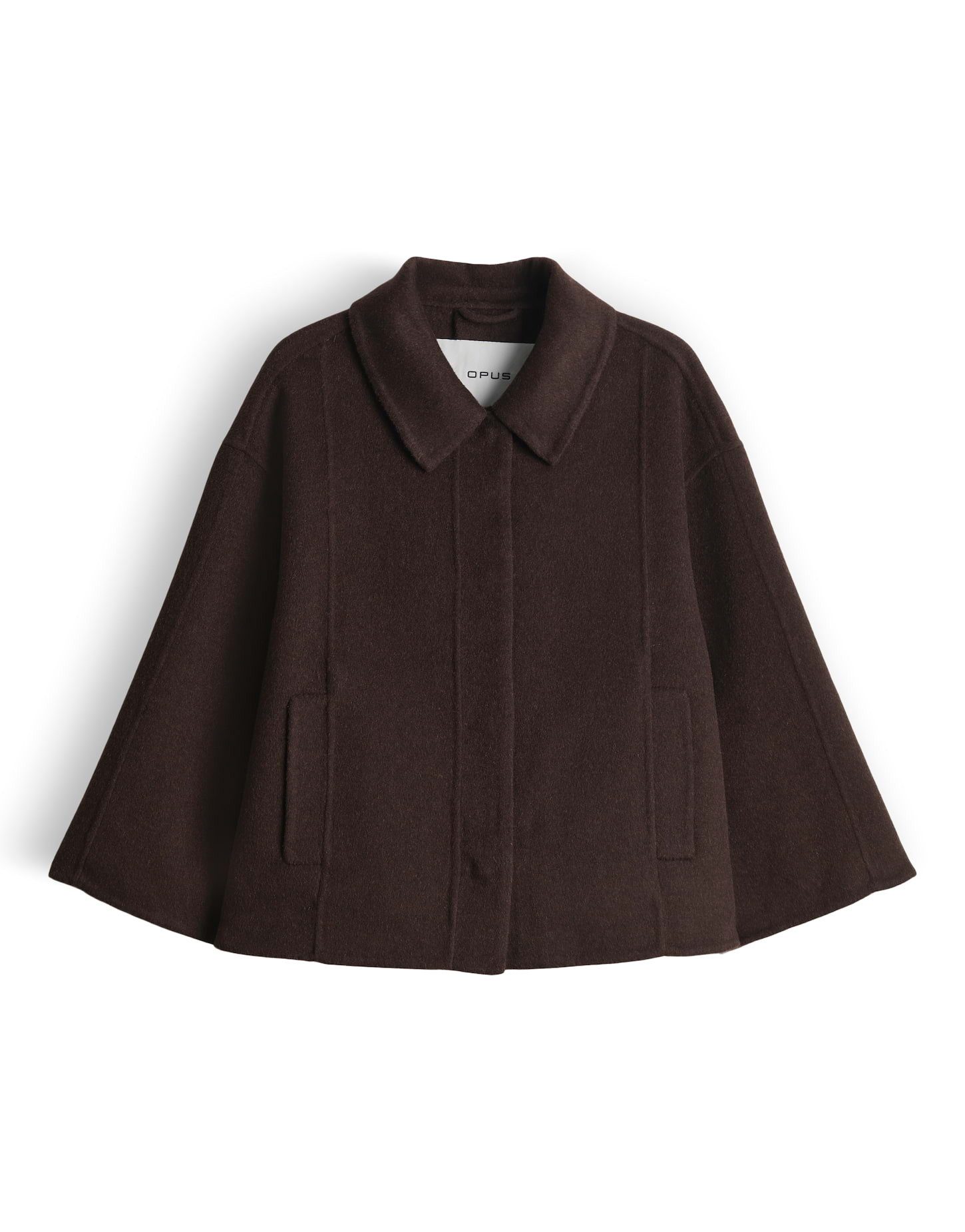 OPUS Wolljacke Haya im Cape Schnitt Regular Fit lockere Passform, leicht ausgestellter Schnitt, 3/4 Arm