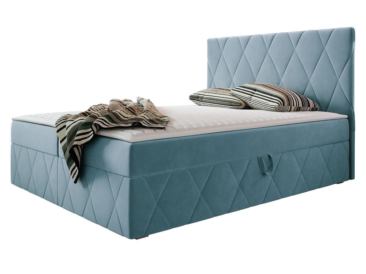 MIRJAN24 Boxspringbett Simoti (mit Hauptmatratze, Topper), 140, 160, 180 / 200 cm, Doppelbett mit zwei Bettkästen
