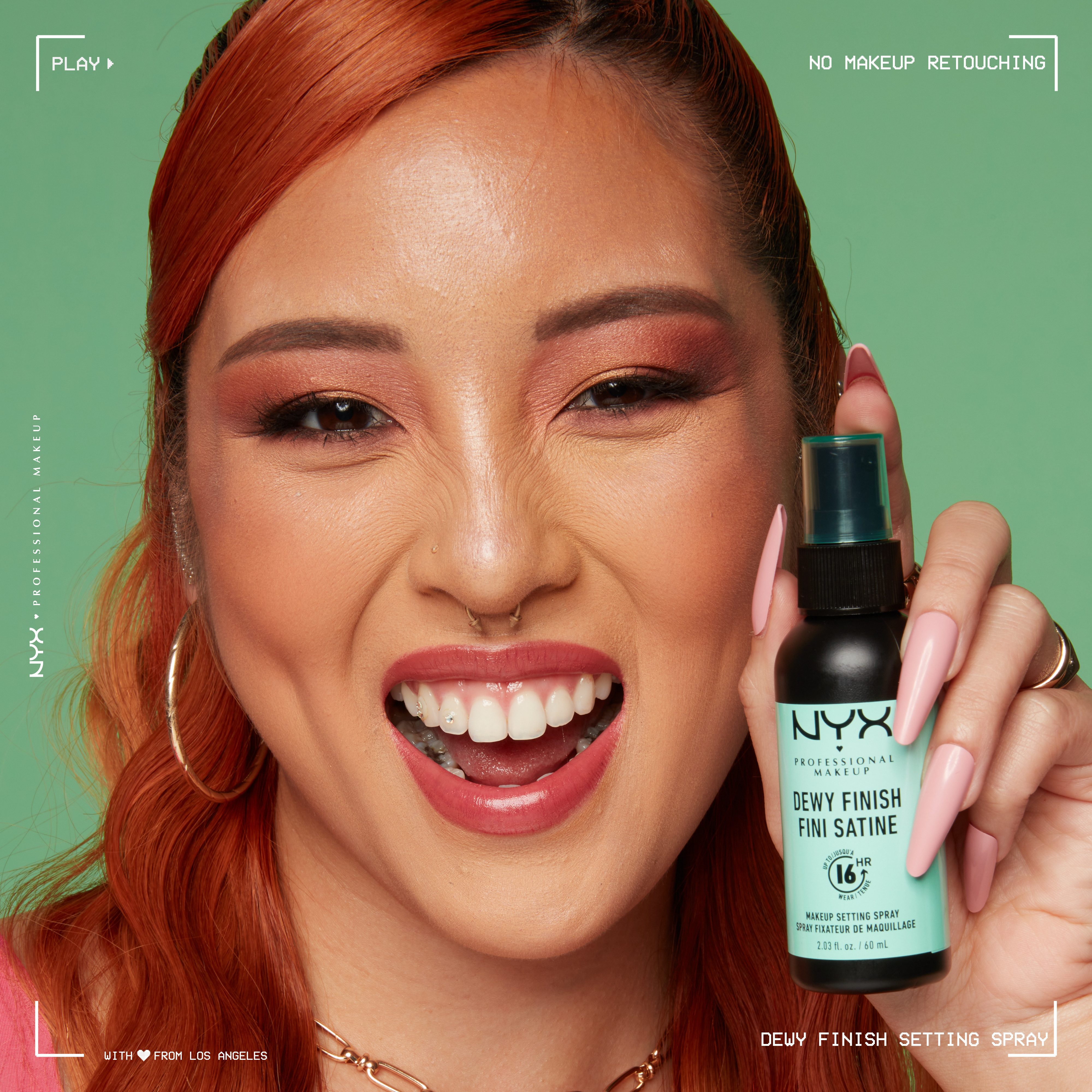 NYX PROFESSIONAL MAKEUP Fixierspray MAKE UP SETTING SPRAY DEWY FINISH, 3er Set, für ein langhaltendes Makeup-Finish