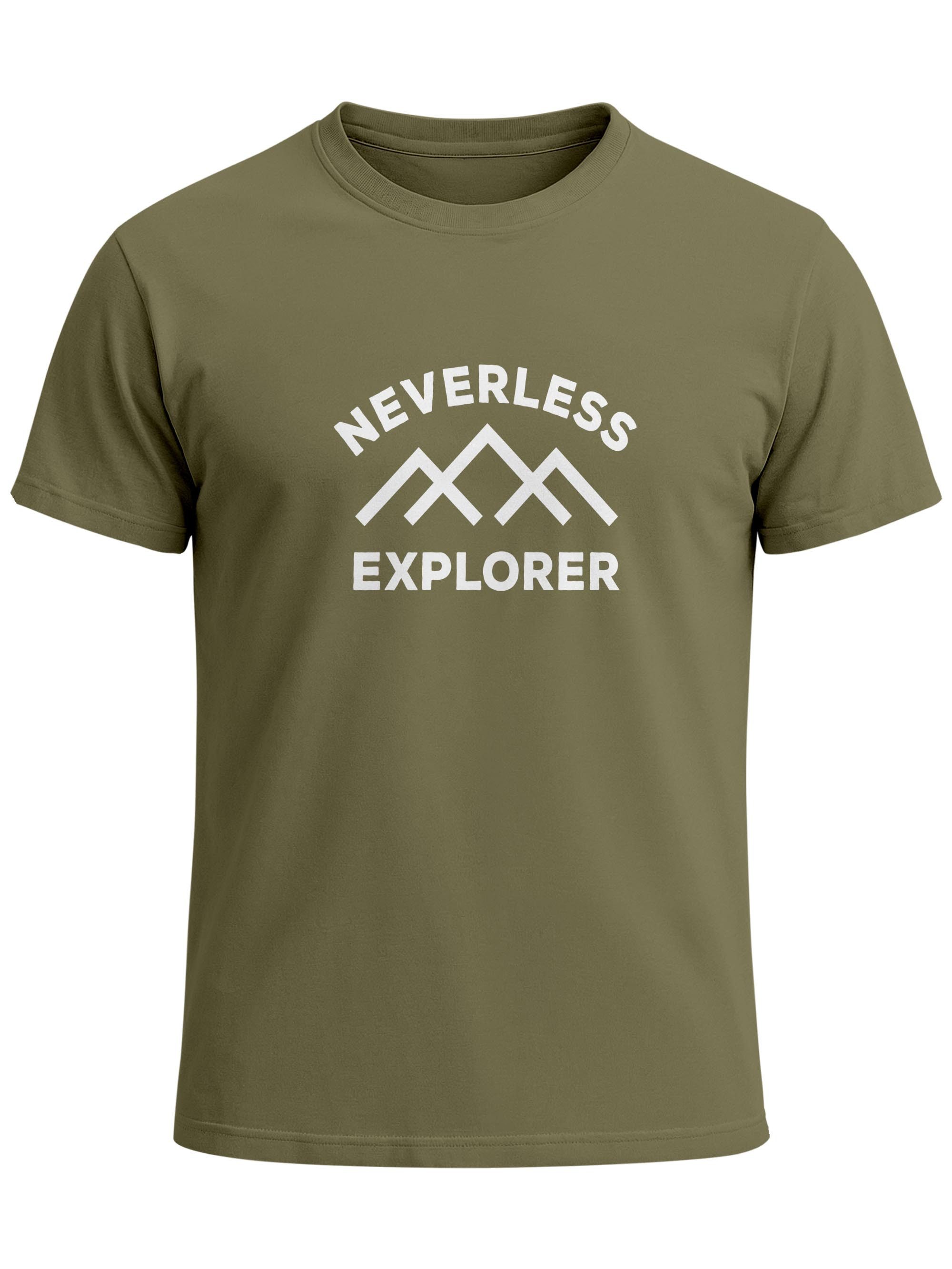 Print-Shirt Herren T-Shirt Aufdruck Outdoor Shirt mit Bergmotiv & Statement Print