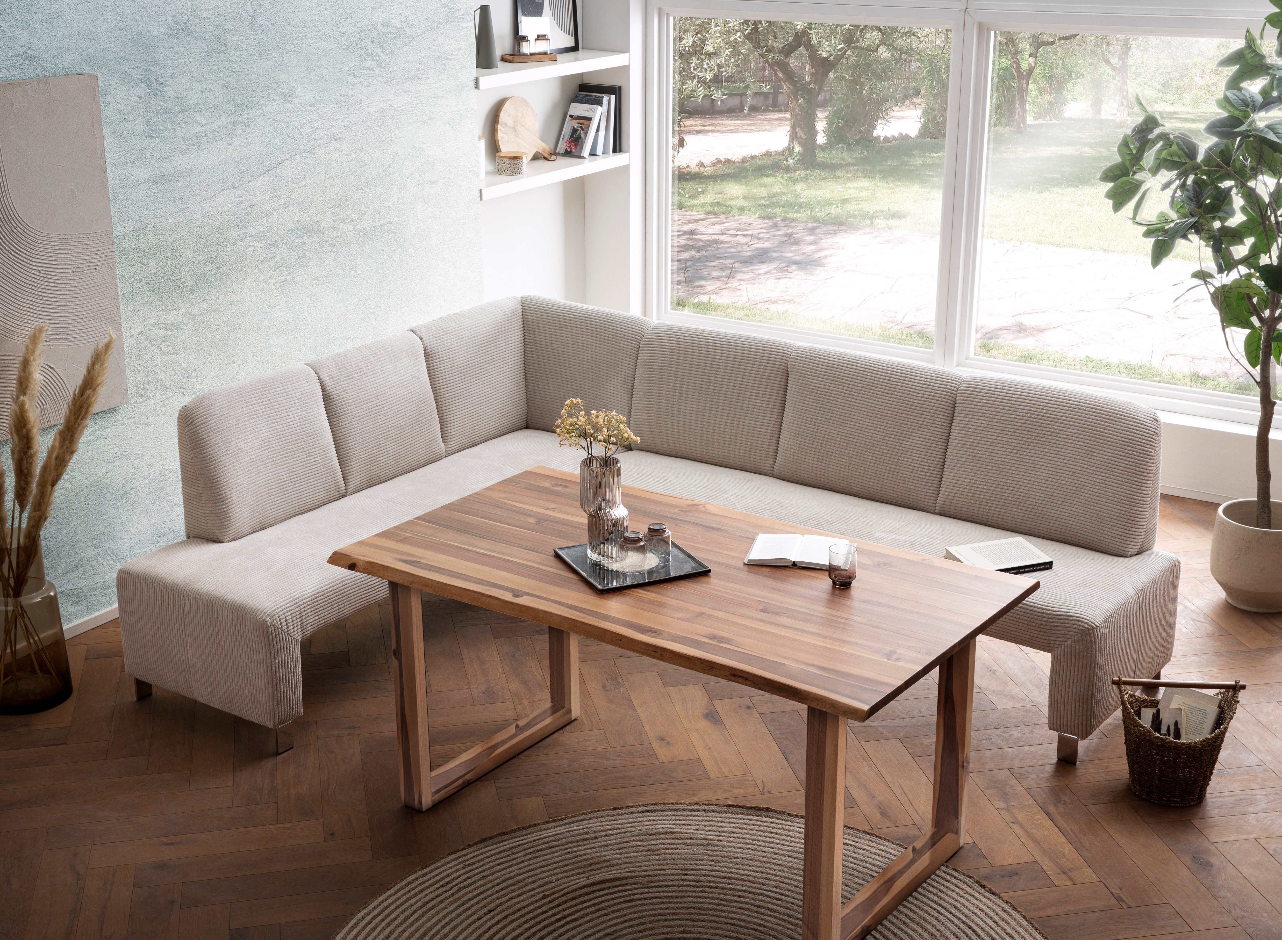 exxpo - sofa fashion Eckbank Intenso, modern, 263/198 cm (B/T), hohe Bodenfreiheit, frei im Raum stellbar, hoher Sitzkomfort