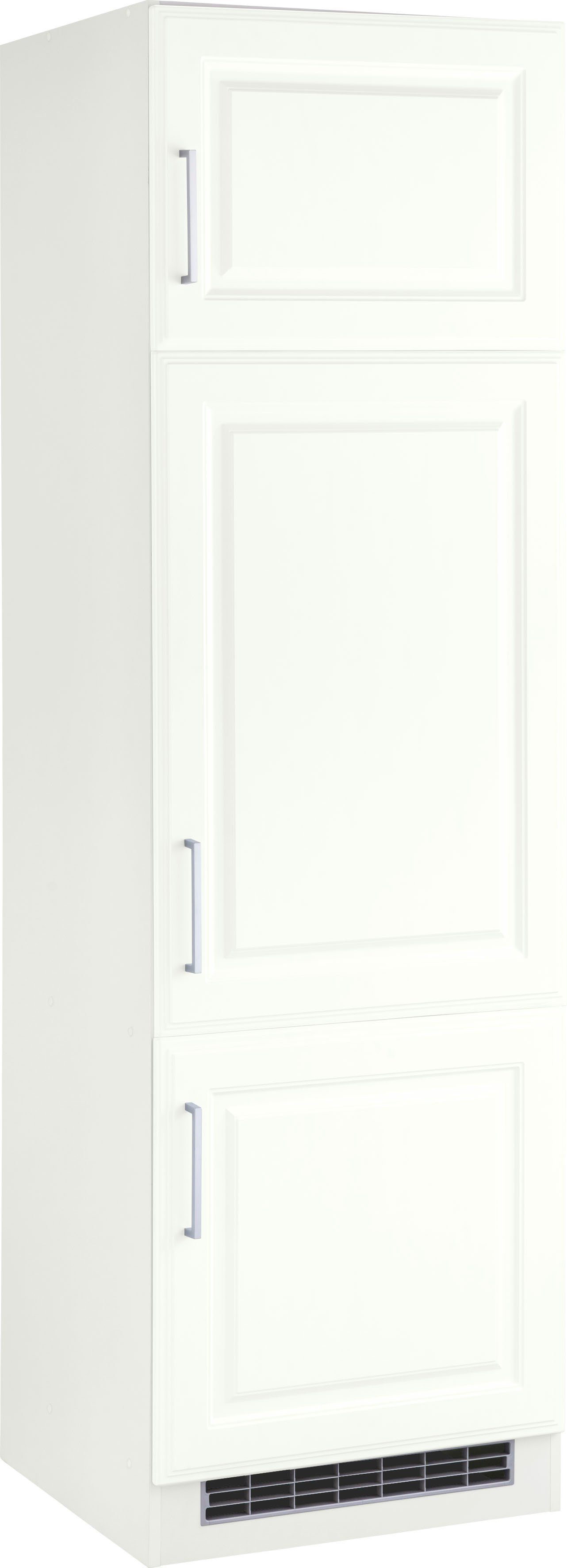 KOCHSTATION Kühlumbauschrank KS-Stockholm 60 cm breit, hochwertige MDF-Fronten mit Fräsung