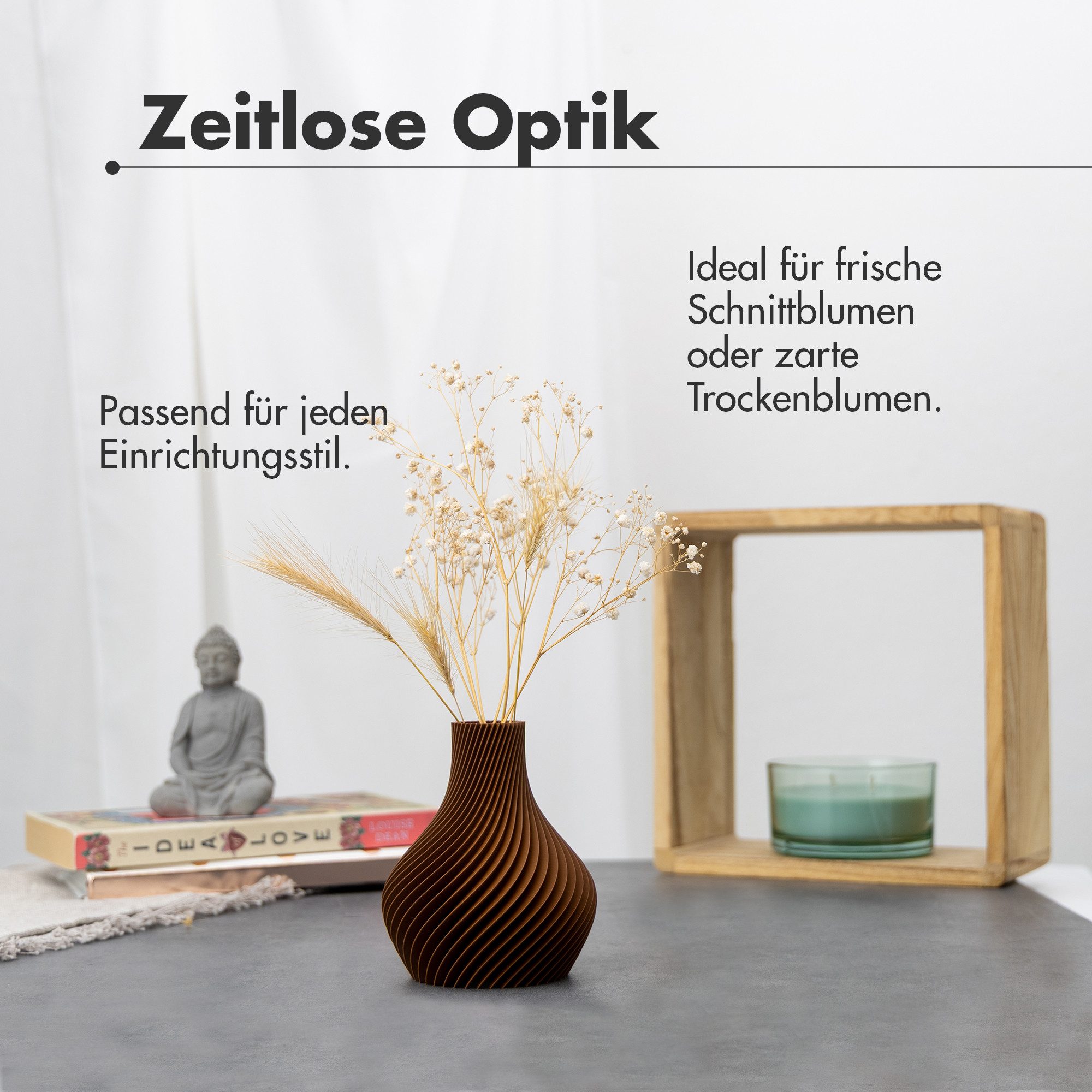 natumo Tischvase Vase Bulba Braun 12 cm