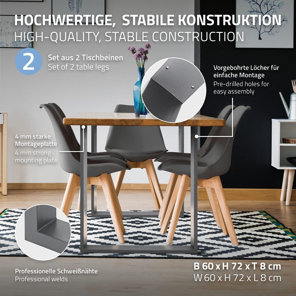 ECD Germany Tischbein 2x Tischkufen aus günstig online kaufen