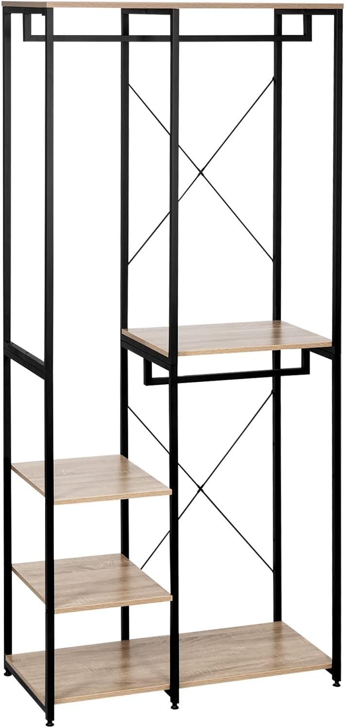 Woltu Garderobenständer, (1 St), Kleiderständer mit Ablage, aus Holz und St günstig online kaufen