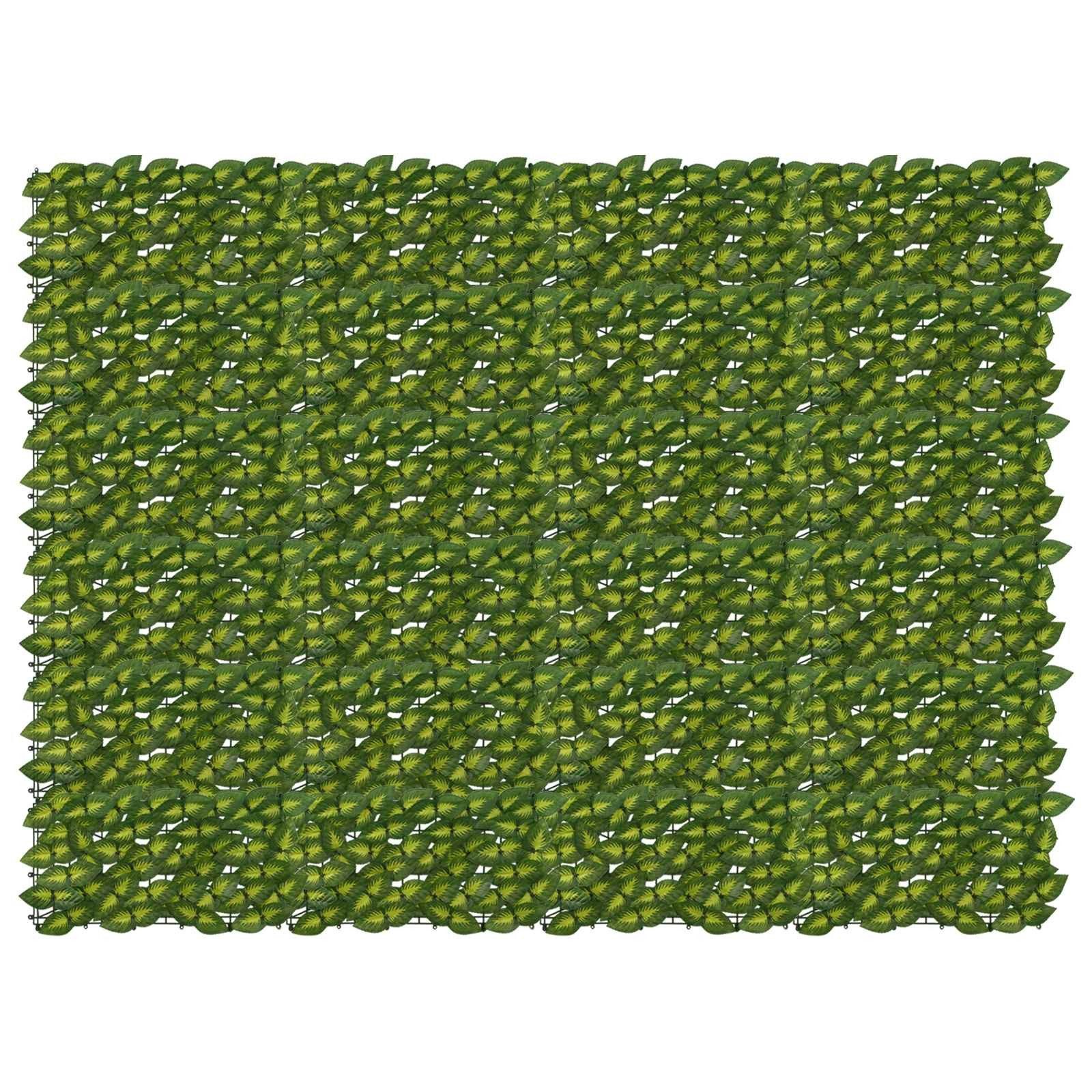 vidaXL Balkonsichtschutz Balkonsichtschutz mit Blättern Grün und Gelb 200 x 150 cm (1-St)