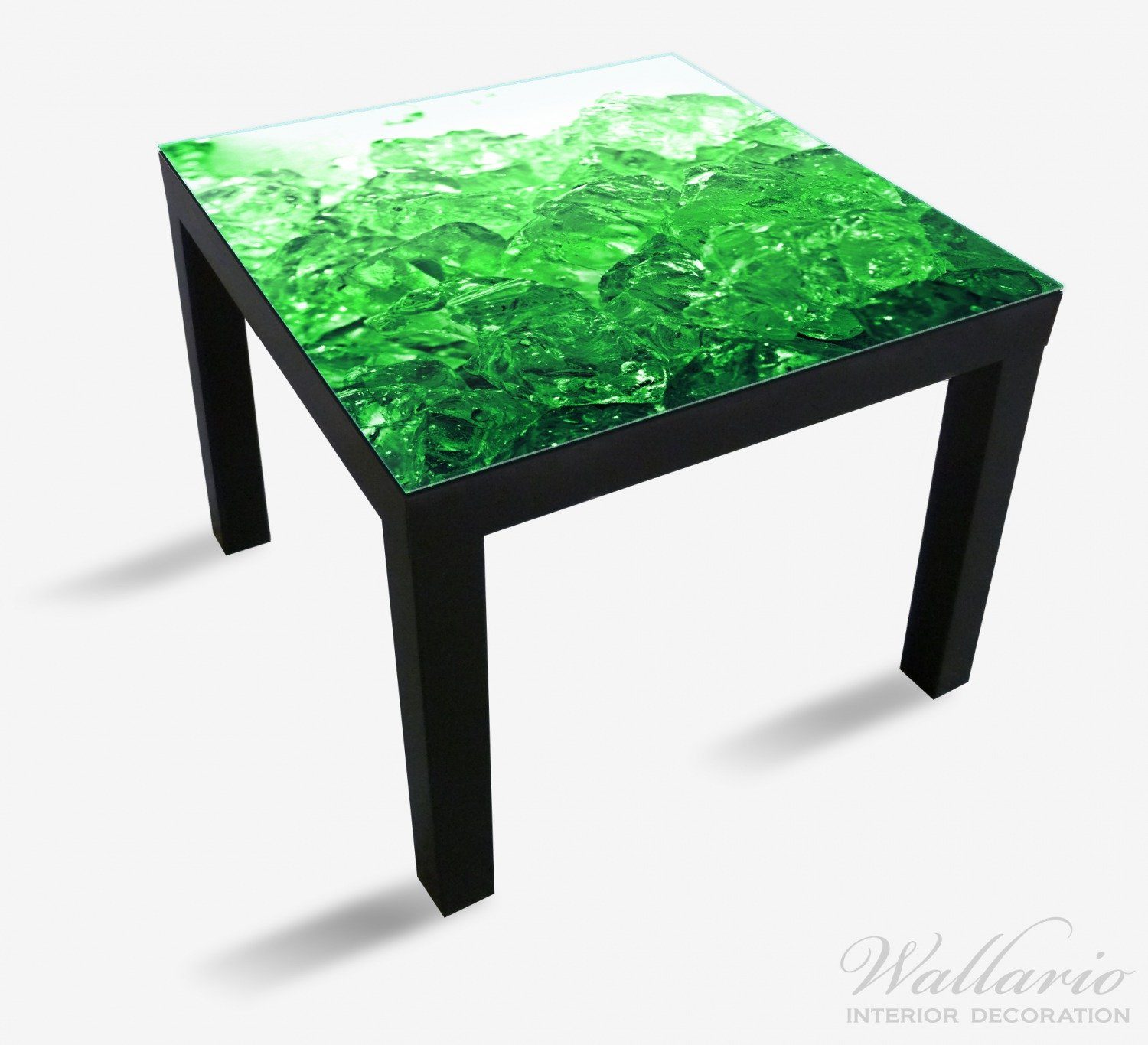 Wallario Tischplatte in Tisch St), für geeignet Lack Leuchtendes Eis Ikea grün (1