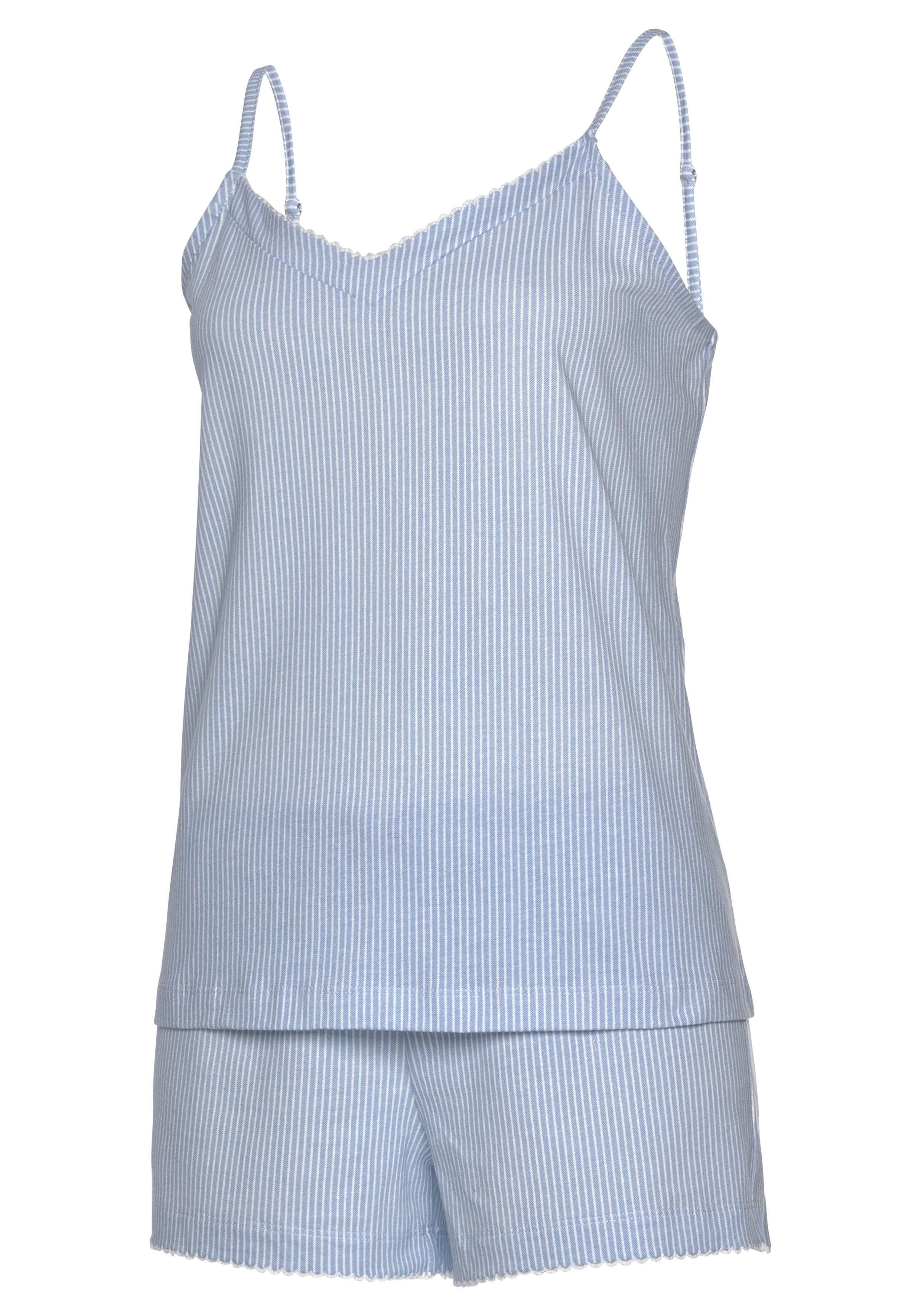Vivance Dreams Shorty (Set, 2 tlg) mit feinem Karo-Muster und Häkelkante