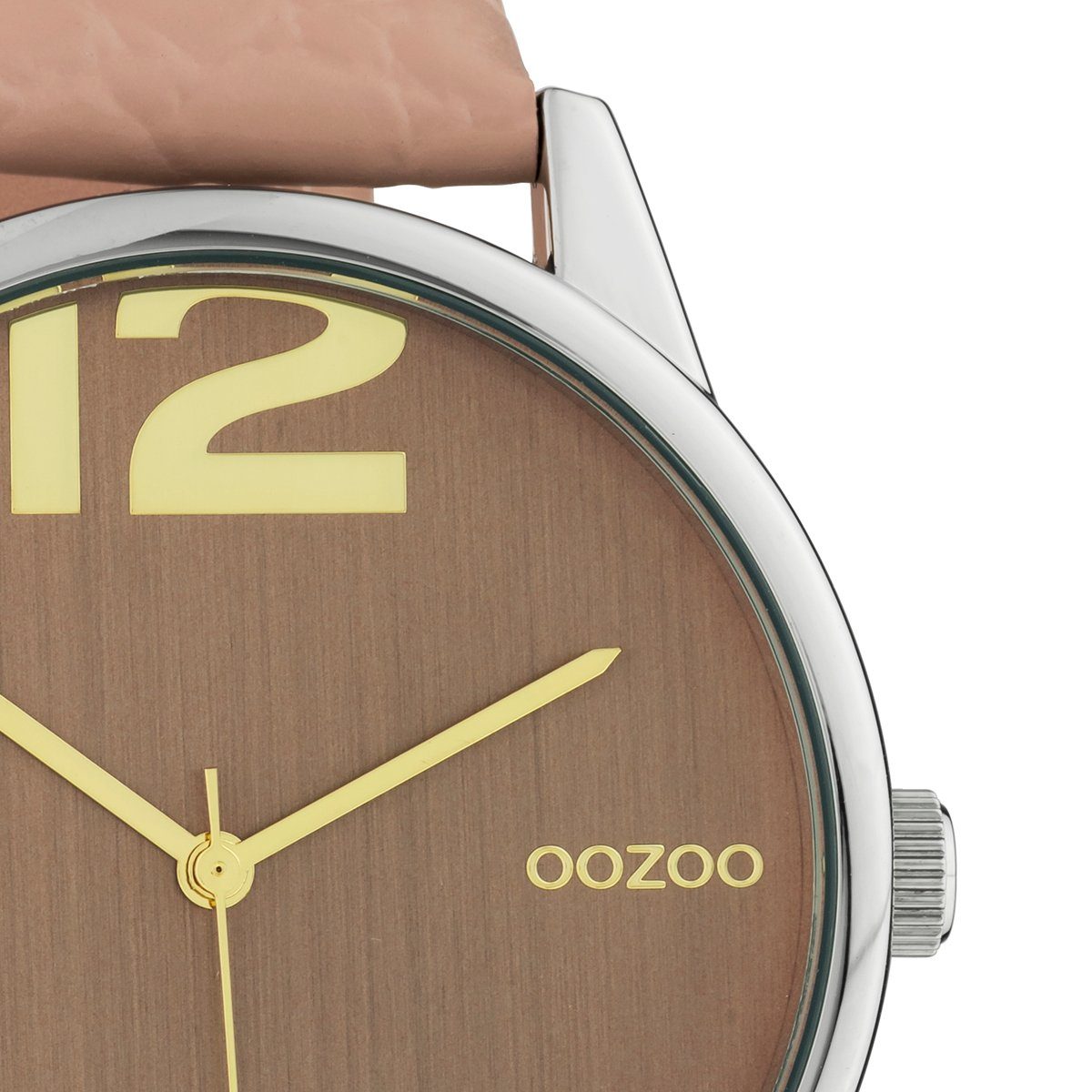 OOZOO Quarzuhr Uhr Damen mm Lederband C10376 pinkgrau 40 Armbanduhr