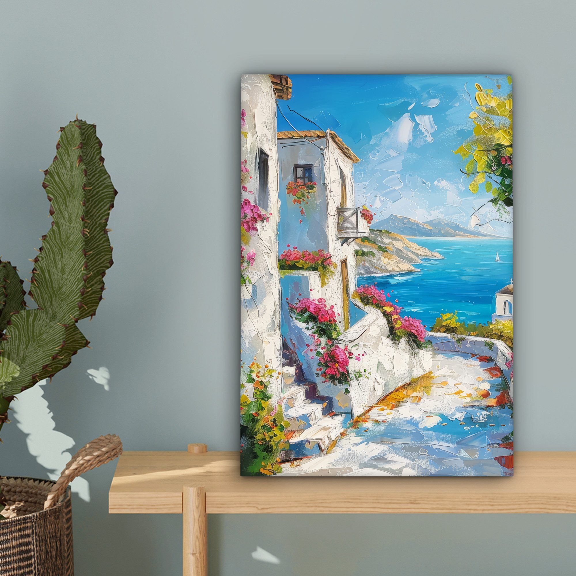 OneMillionCanvasses® Leinwandbild Landschaft - Blumen - Natur - Sommer, Fotodruck (1 St), Leinwand Canvas Wandbild, Wanddekoration 20x30 cm – Bild 5 von 5