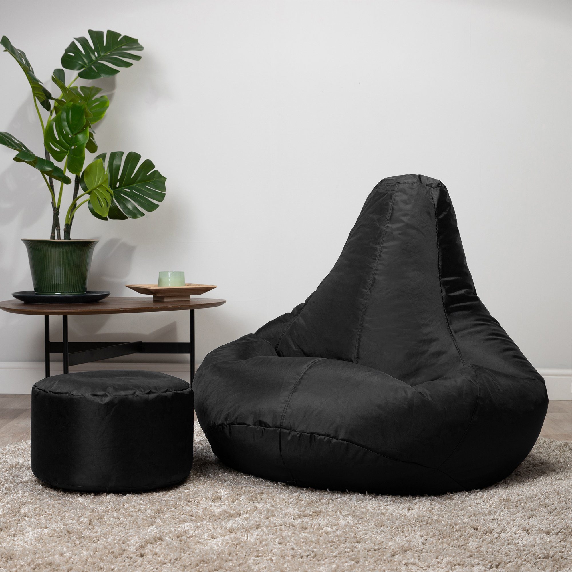 mit „Recliner“ Outdoor Sitzsack Sitzpouf Veeva schwarz Sitzsack