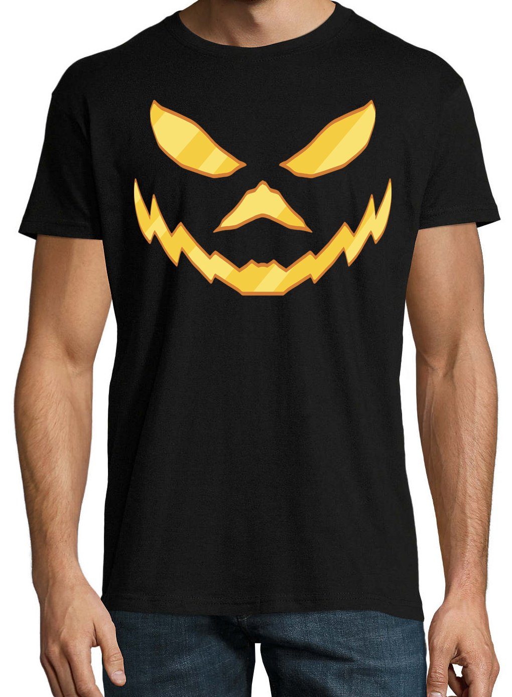 T-Shirt Joker Aufdruck Face Schwarz mit modischem Halloween Print Horror Designz Herren Fun-Look Print-Shirt Youth