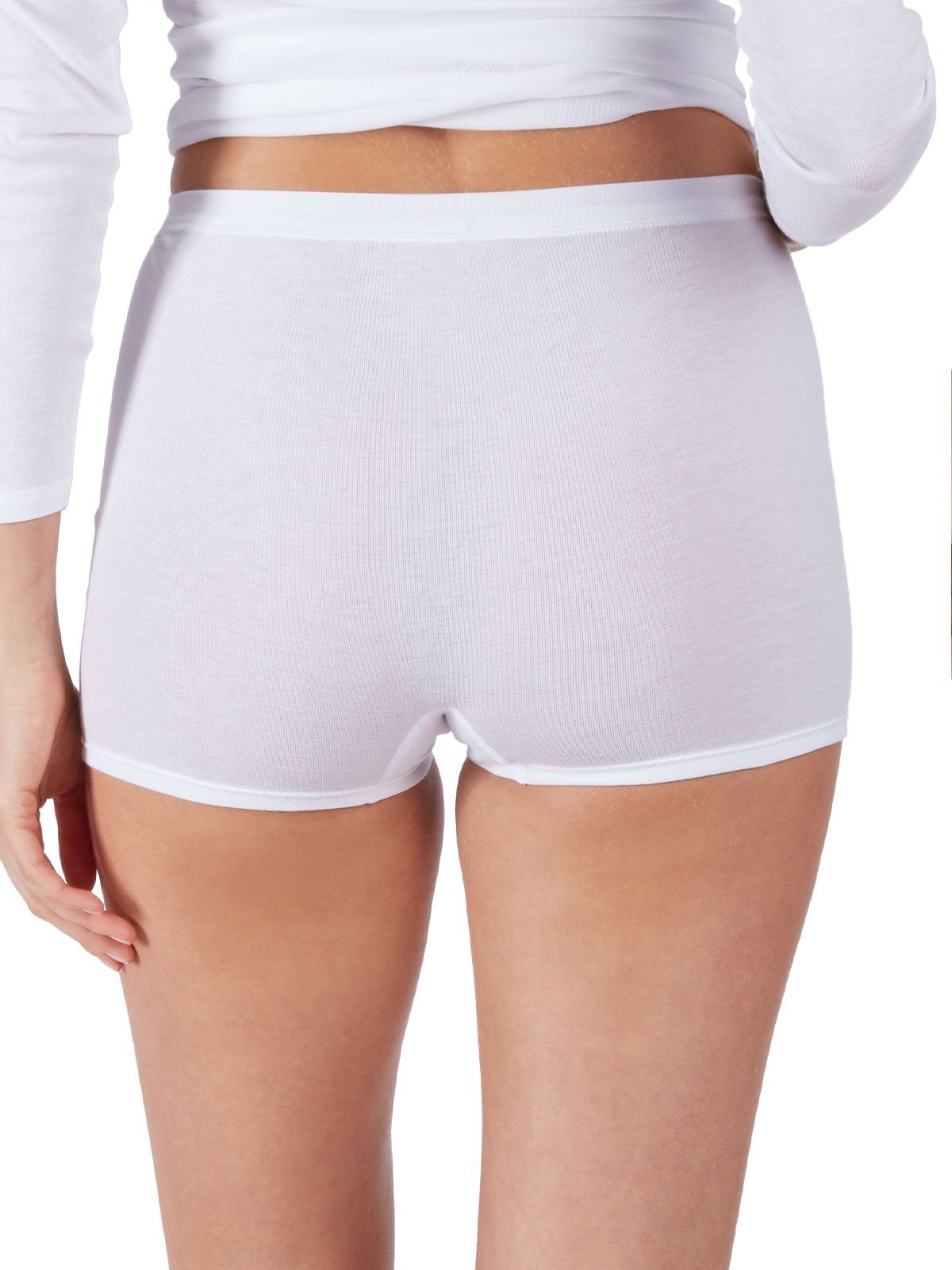 HUBER Hüftslip Damen Maxi Slip kurzes Bein Cotton Fine Rib (Stück, 1-St) -
