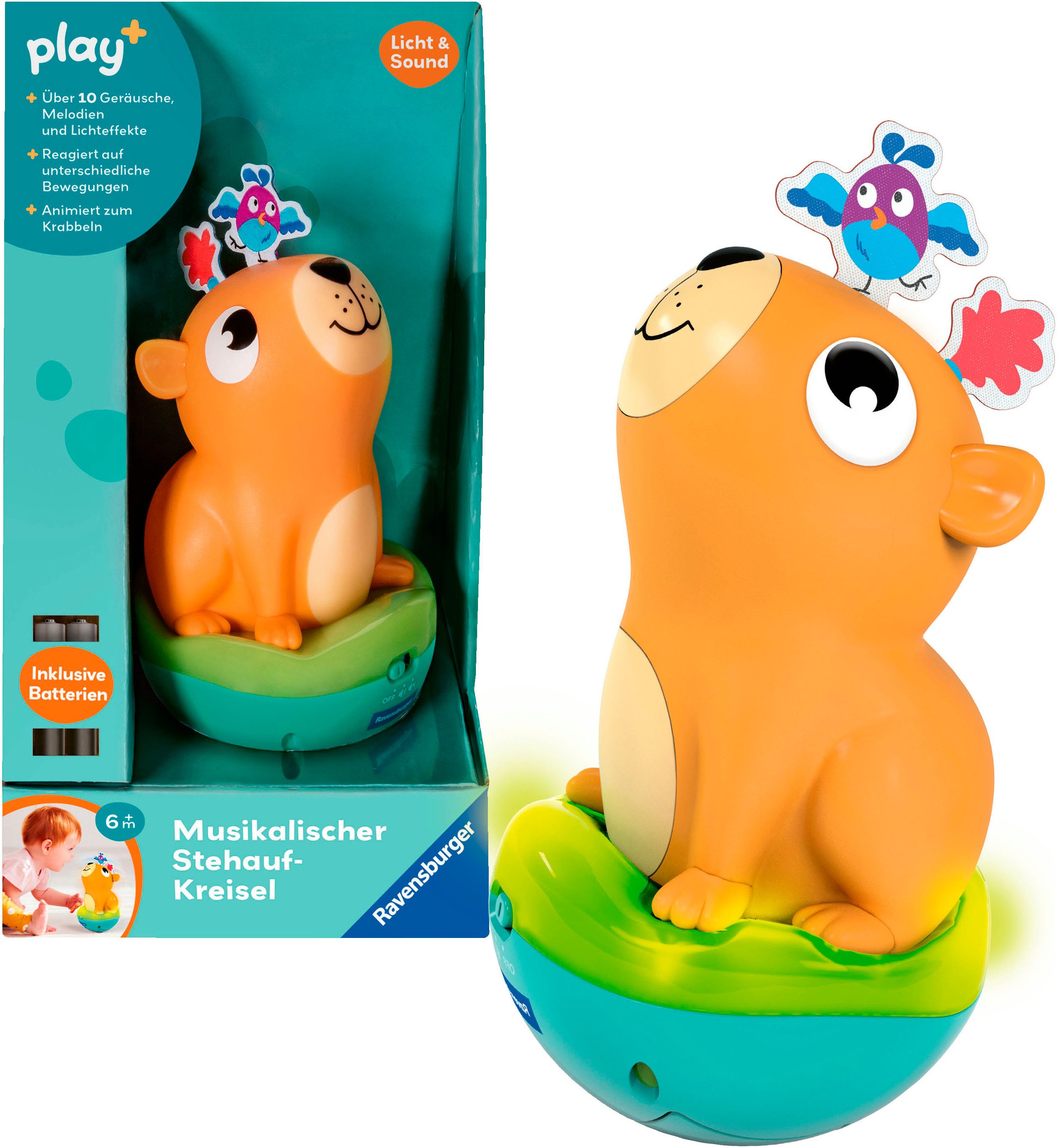 Ravensburger Lernspielzeug Play+ Musikalischer Stehauf-Kreisel günstig online kaufen