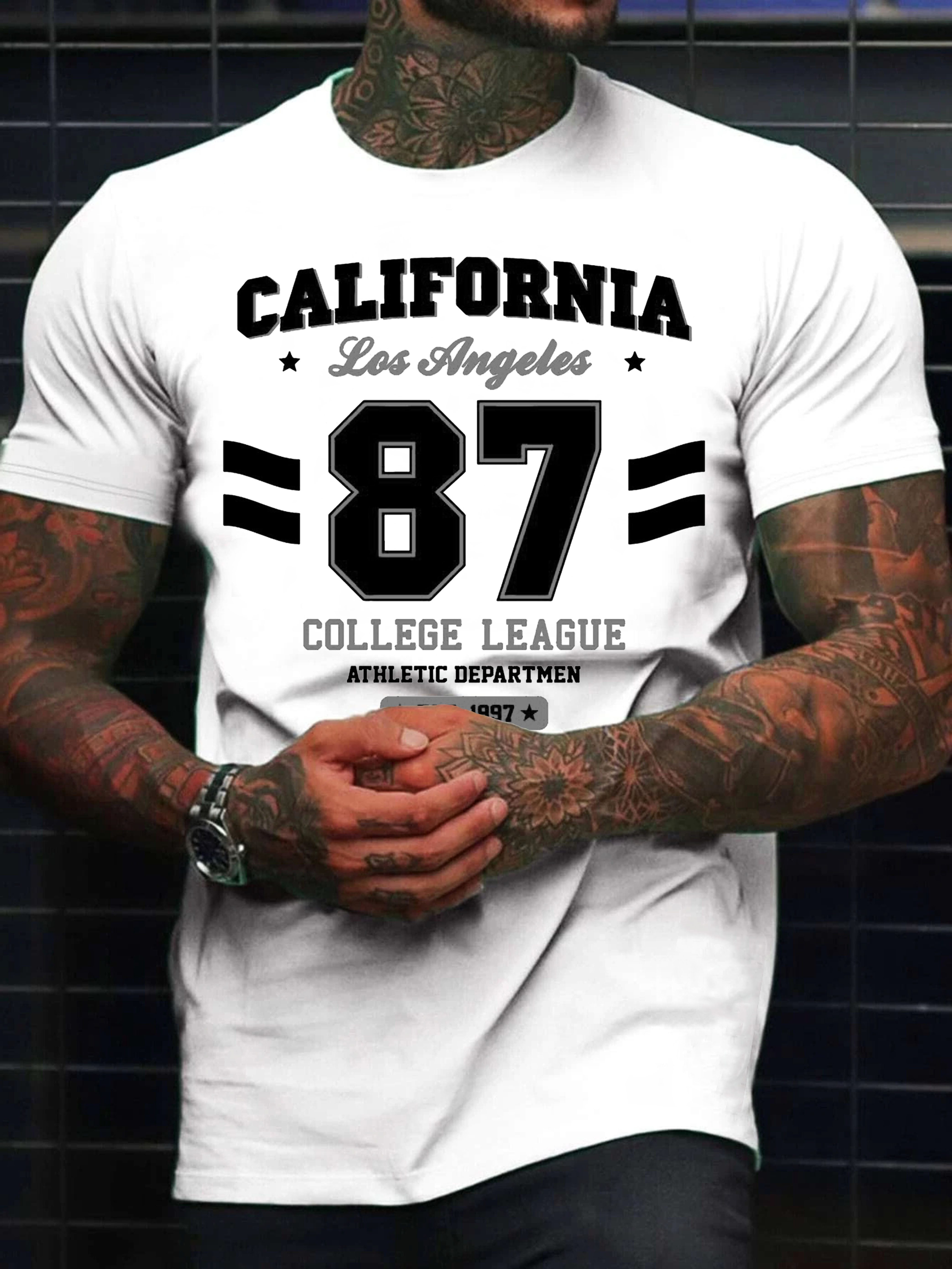 RMK T-Shirt Herren Shirt Rundhals Basic "California 87" aus Baumwolle