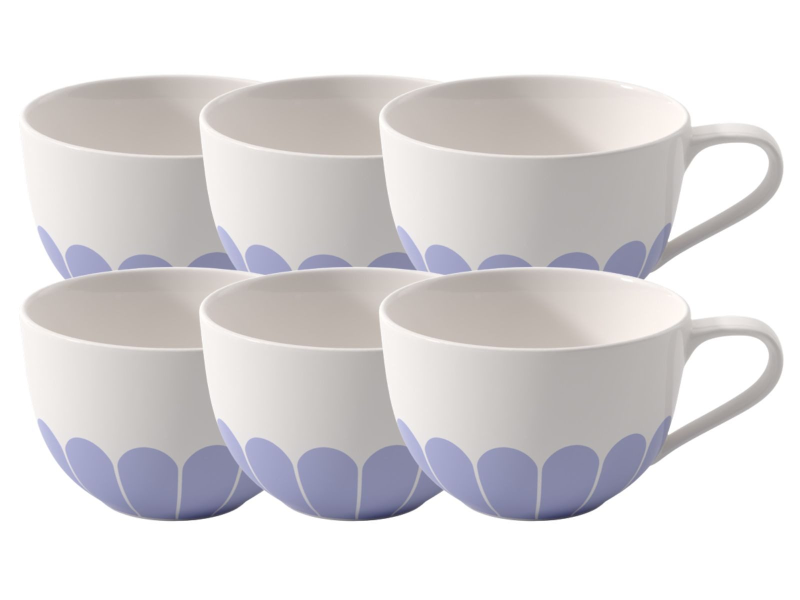 Villeroy & Boch Cappuccinotasse Fleur bleu Cappuccinotasse 0,3l Set6, Premium Porcelain