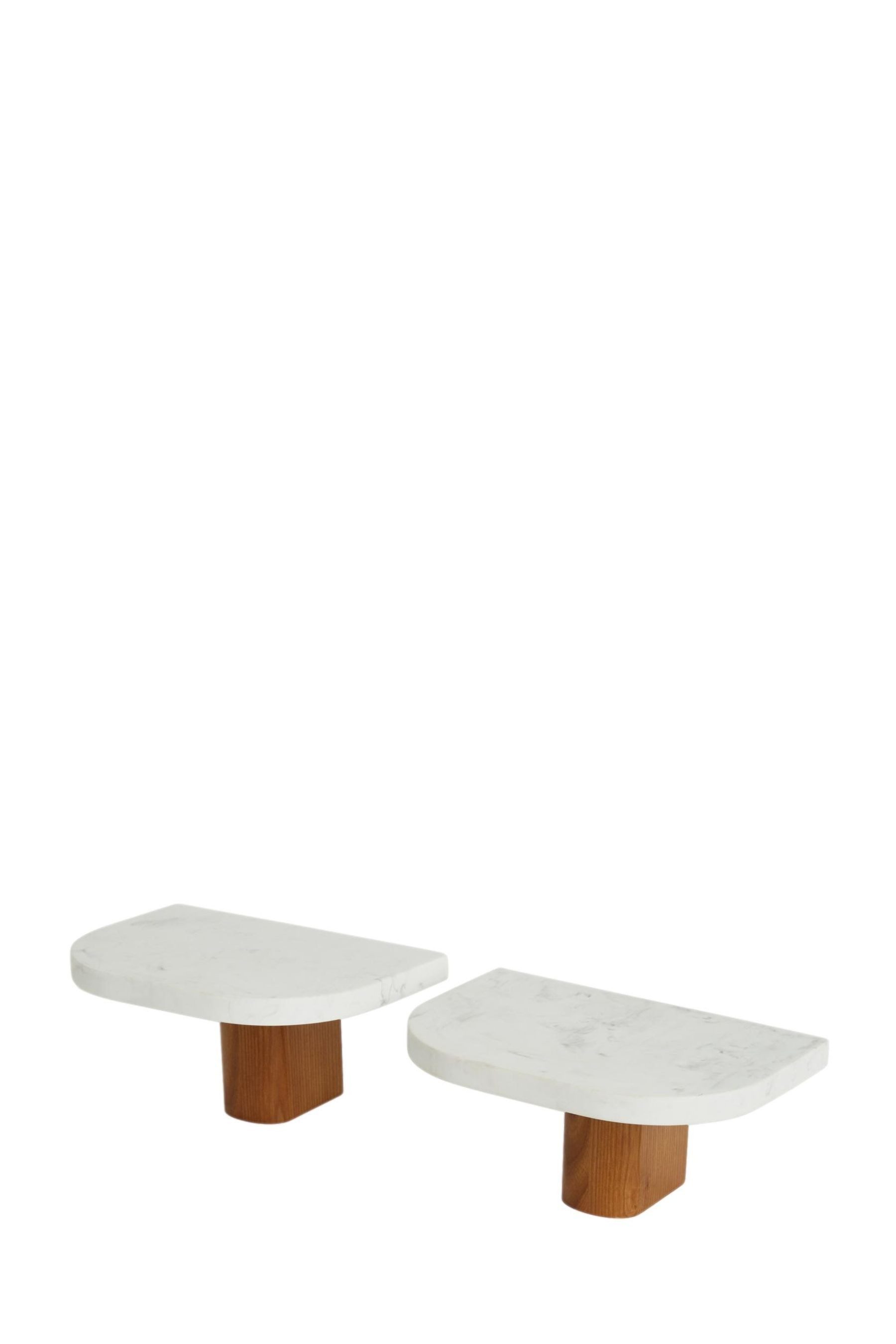 Wandregal Regale in Marmoroptik, 2er-Set