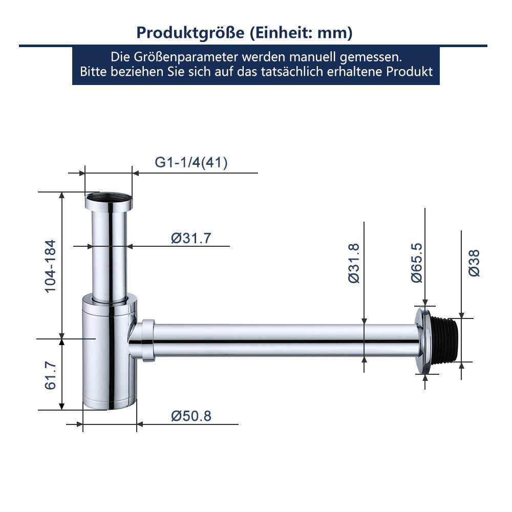 HOMELIVE Siphon Waschbecken Siphon aus Edelstahl günstig online kaufen