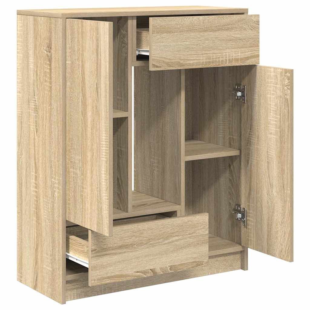 vidaXL Sideboard Sideboard mit Schubladen und Türen Sonoma-Eiche 73x31x90 cm (1 St) – Bild 5 von 5