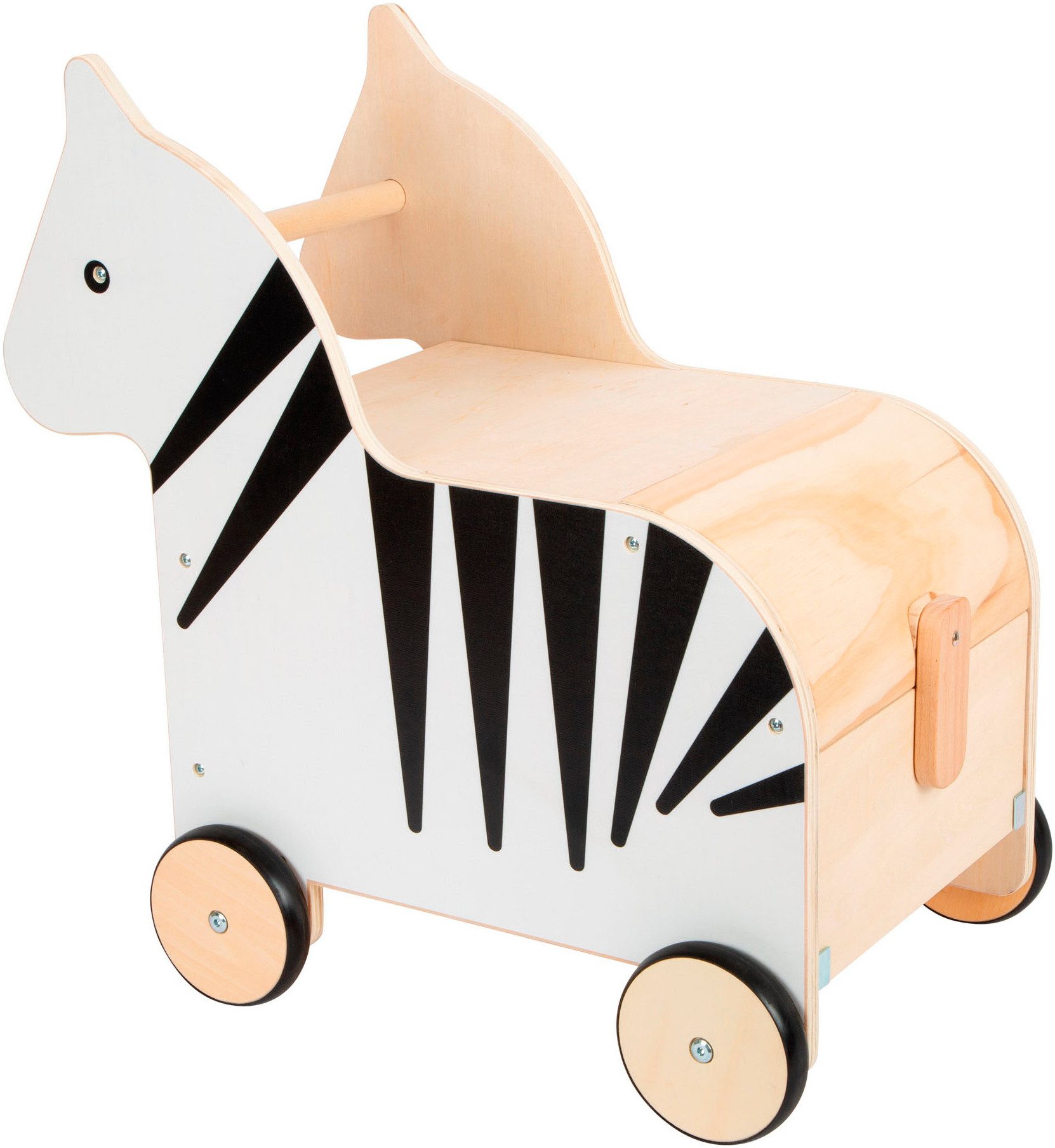 Small Foot Toy Chest Wildlife Zebra, with Wheels