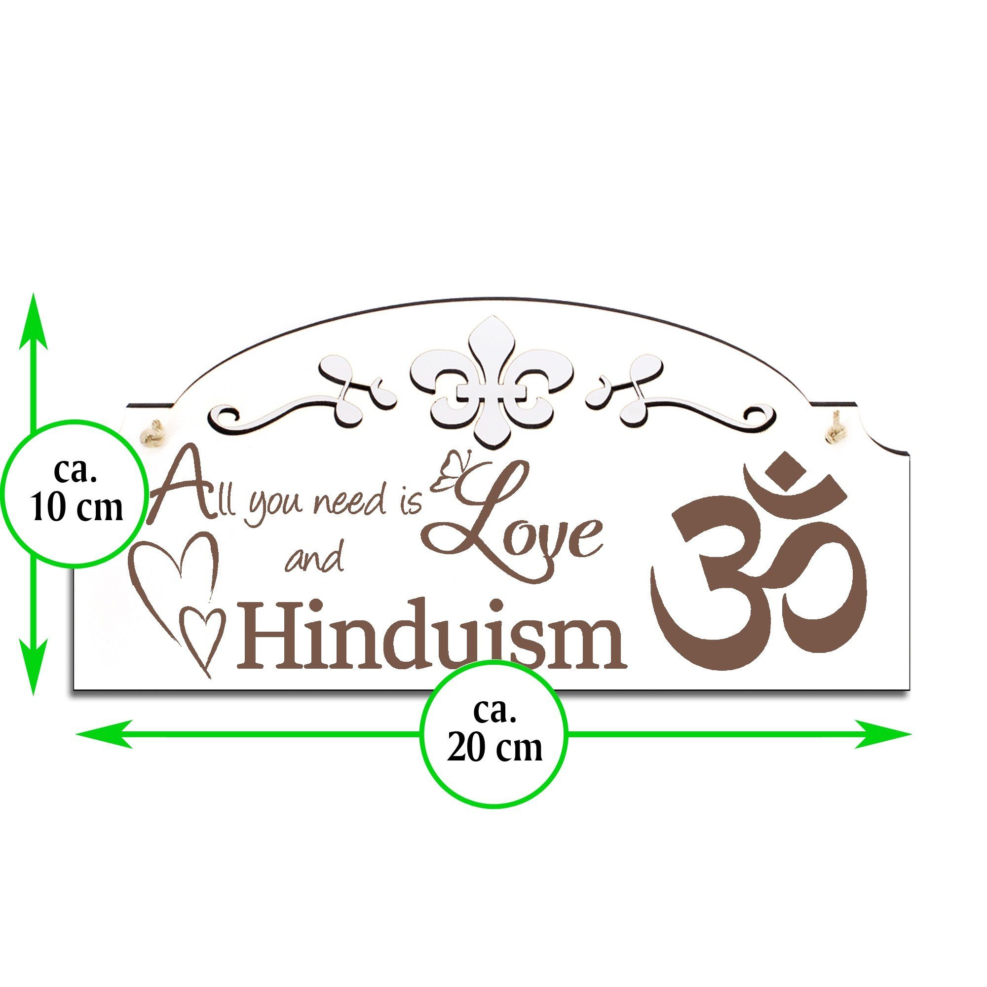 Hinduismus Hängedekoration All you is Deko need Love 20x10cm Dekolando