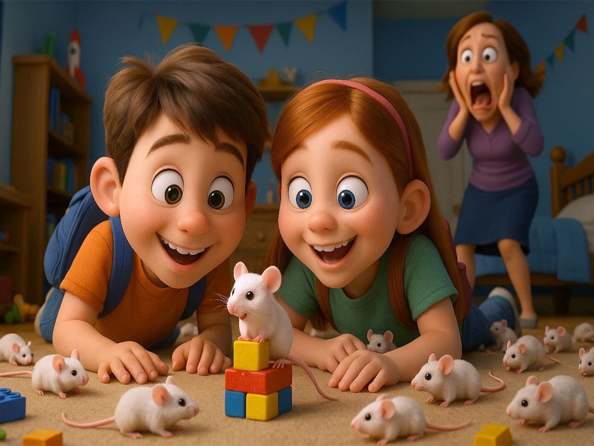 CALVENDO Puzzle CALVENDO Puzzle Spontane Vermehrung - Kinder freuen sich über Mäuse, 1000 Puzzleteile