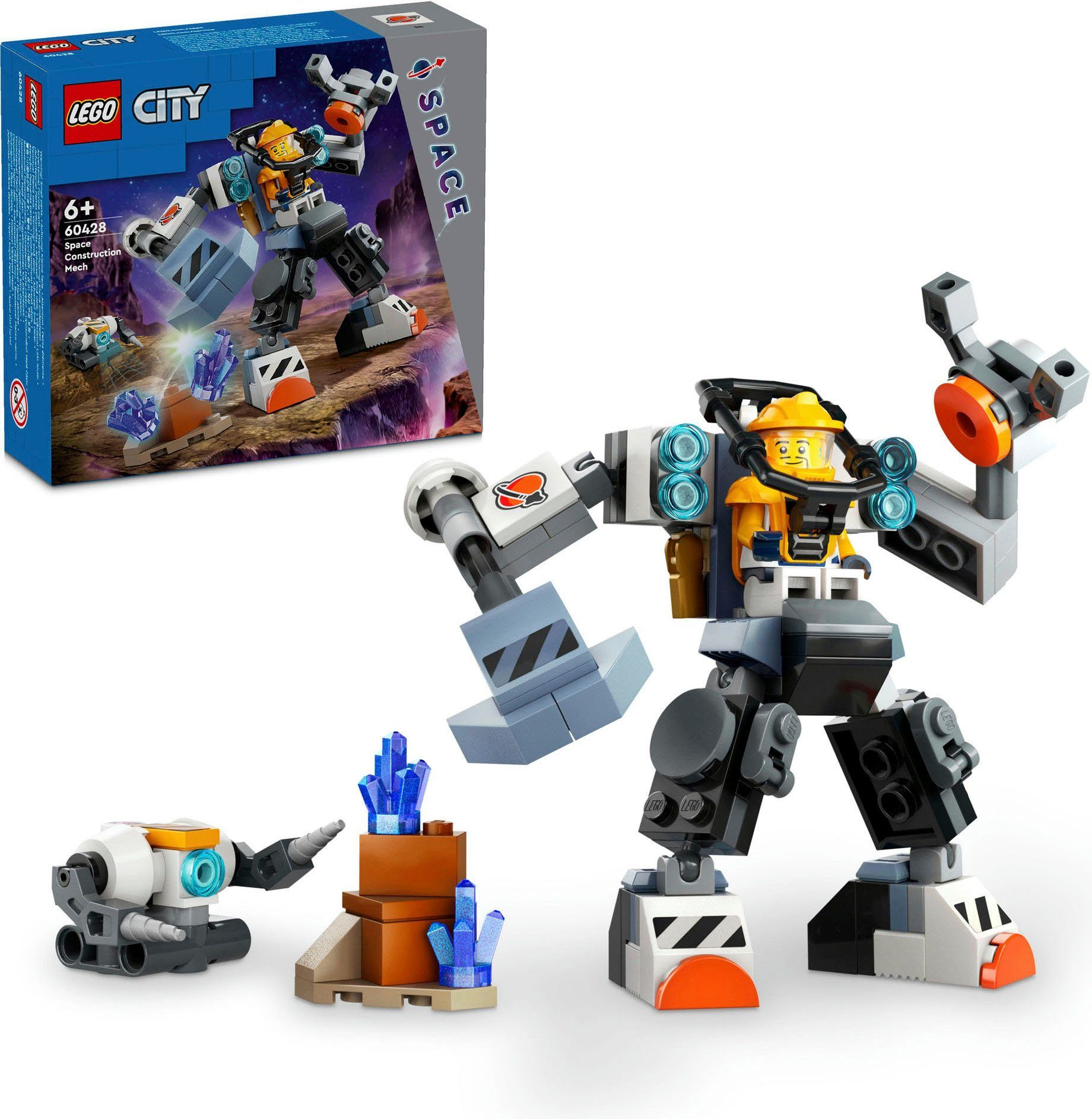 LEGO® Weltraum-Mech (60428), LEGO City Konstruktionsspielsteine, (140 St), Made in Europe