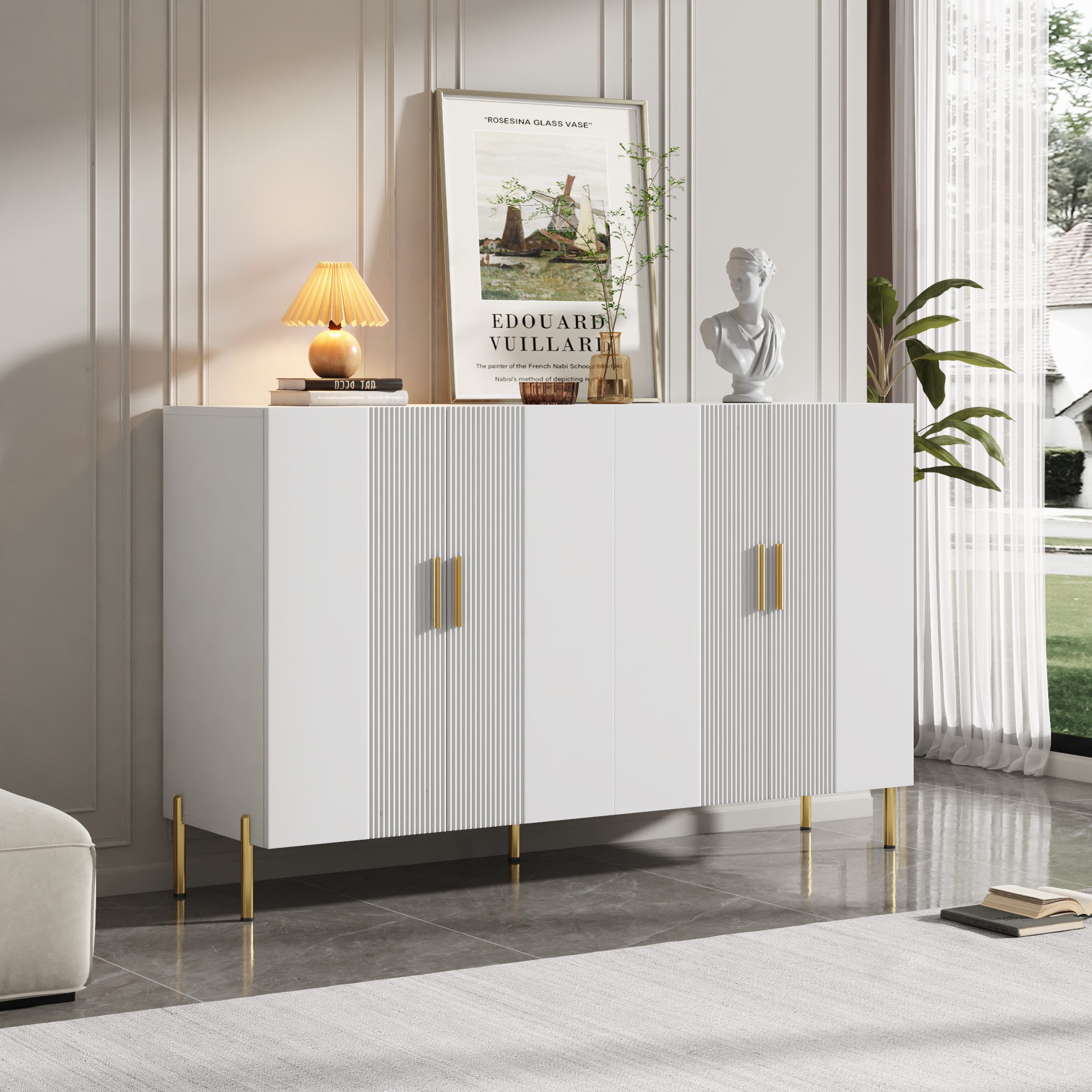 HAUSS SPOLE Sideboard 160x35x100cm mit 4 günstig online kaufen