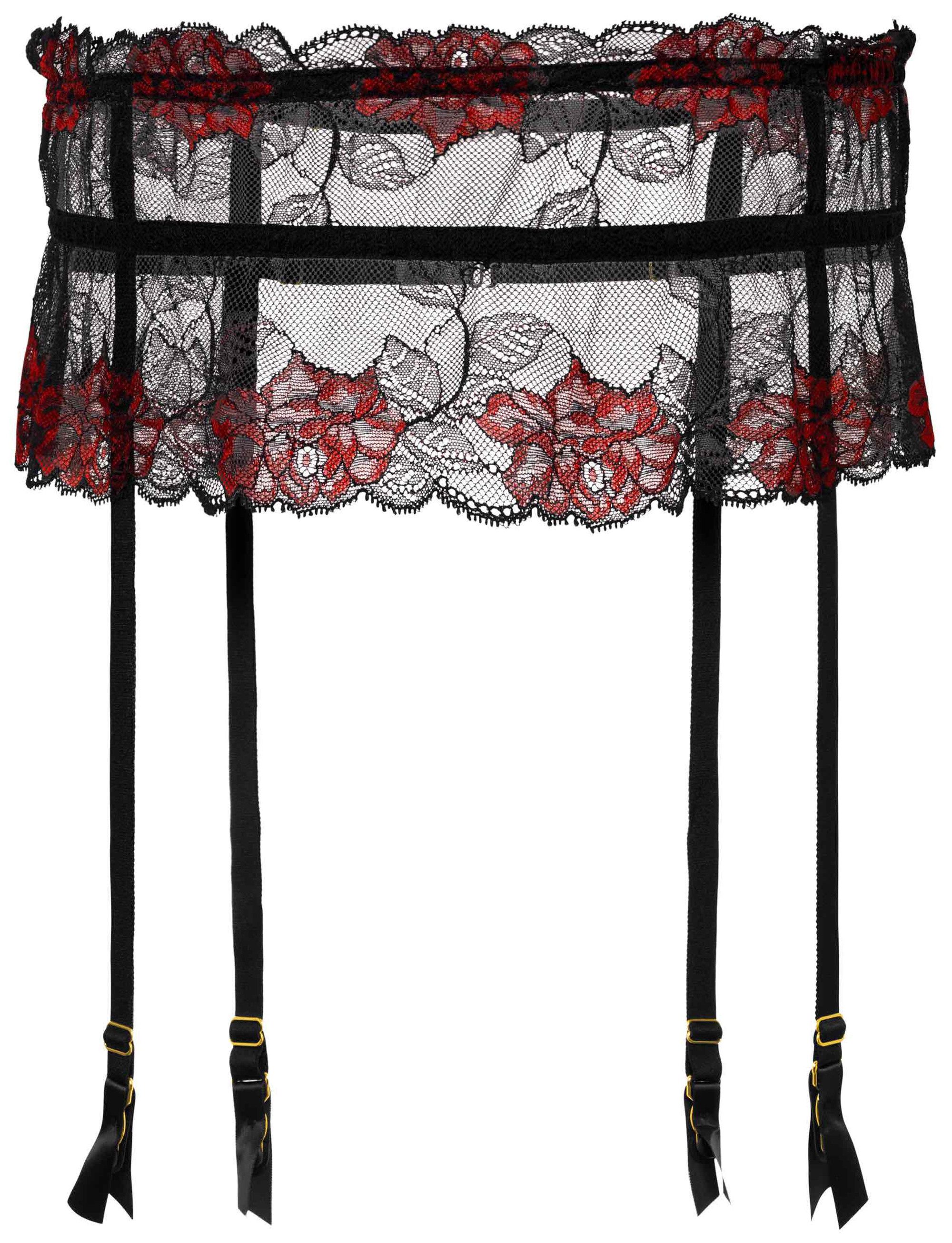 Fiore Strapsgürtel Sensual, Strapsgürtel edle Spitze mit sinnlichem Blumenmuster