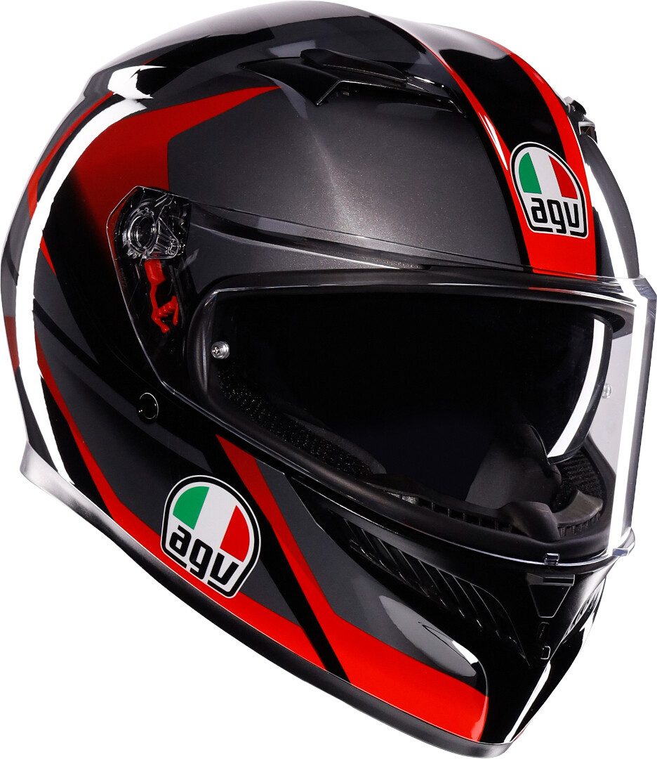 AGV Motorradhelm K3 Striga Helm, vorbereitet für Kommunikationssystem,integriertes Sonnenvisier