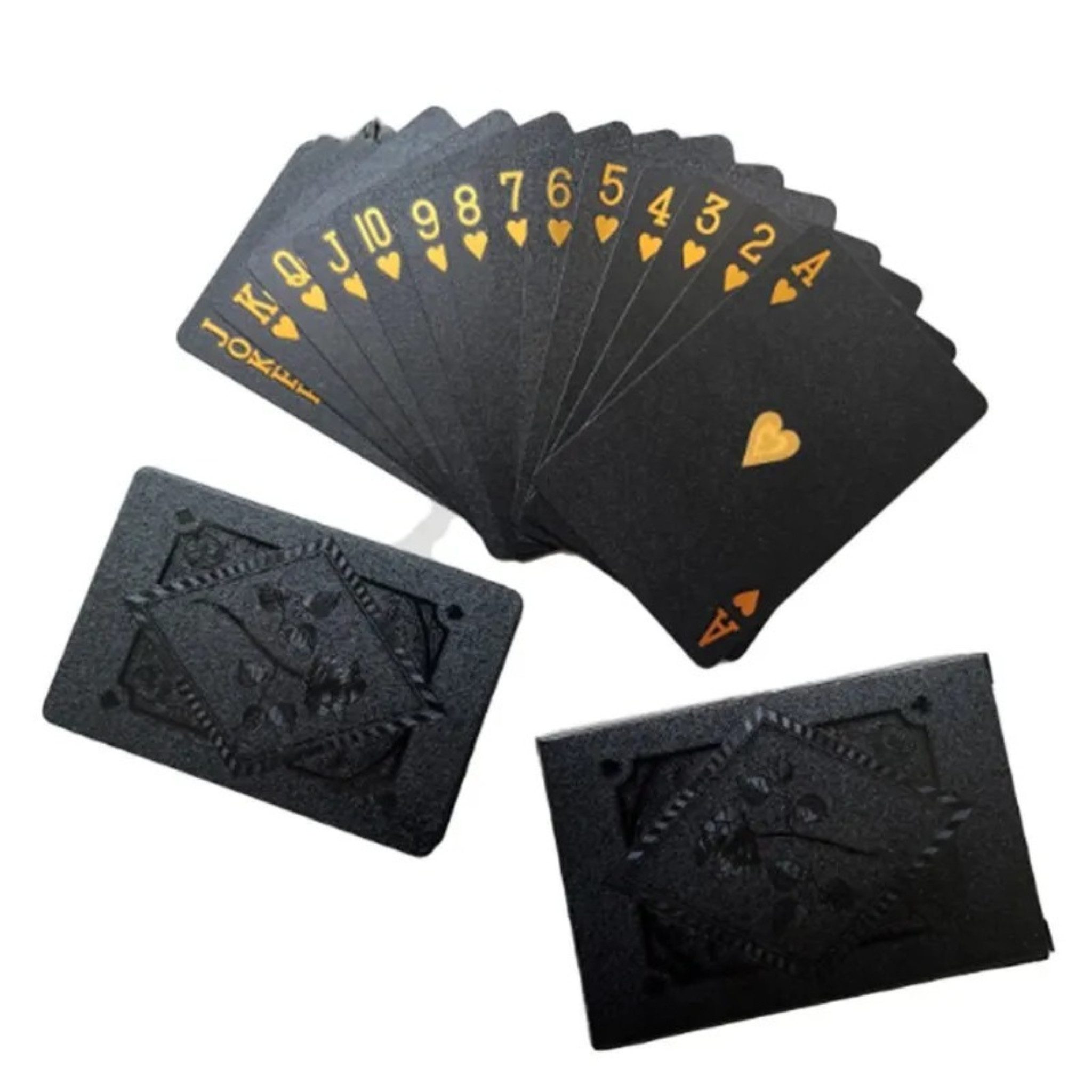 HS.SUPPLY Игрыsammlung Designer Pokerkarten, Игрыkarten, schwarze Pokerkarten wasserdicht, Gesellschaftsspiel, Familienspiel, Strategiespiel, 52+2 Karten, hochwertiges Kartendeck