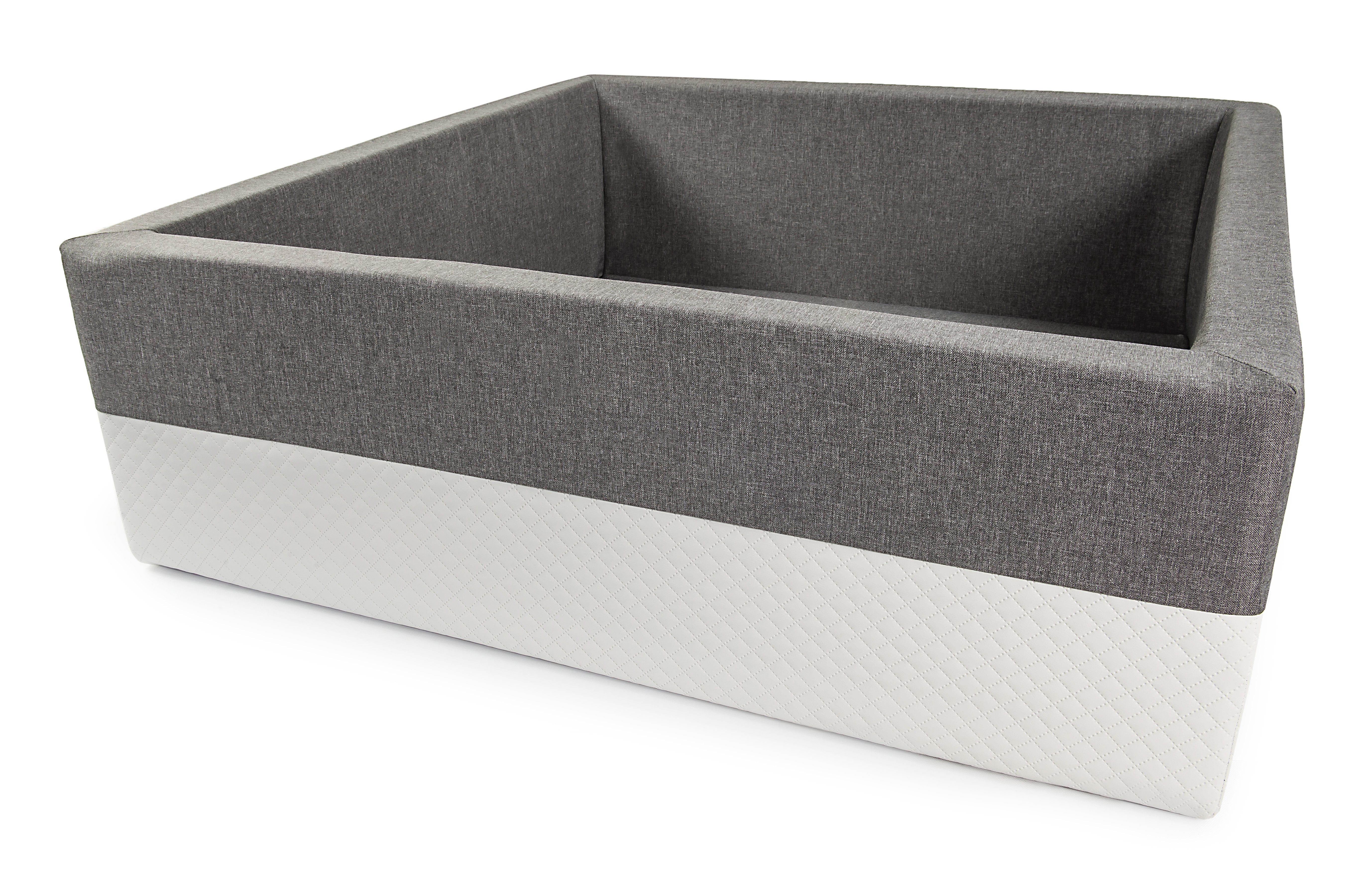 Bällebad XL Luxus Bällebad, Grau, 120x90x40, ohne Bälle