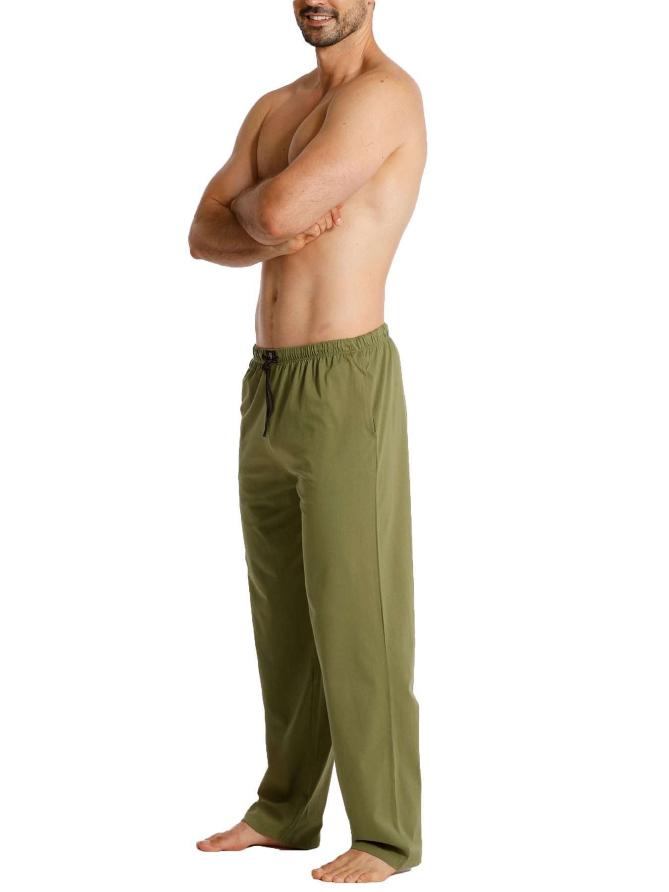 HAASIS Bodywear 1919 Pyjamahose Herren Jerseyhose 77121873_2XL (1-tlg) Leichte Pyjamahose, Seitentaschen, Kordel