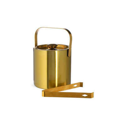 Depot Wein- und Sektkühler Eiskühler mit Zange Glamour, aus Edelstahl, Ø 14 Zentimeter, H 21.5 Zentimeter