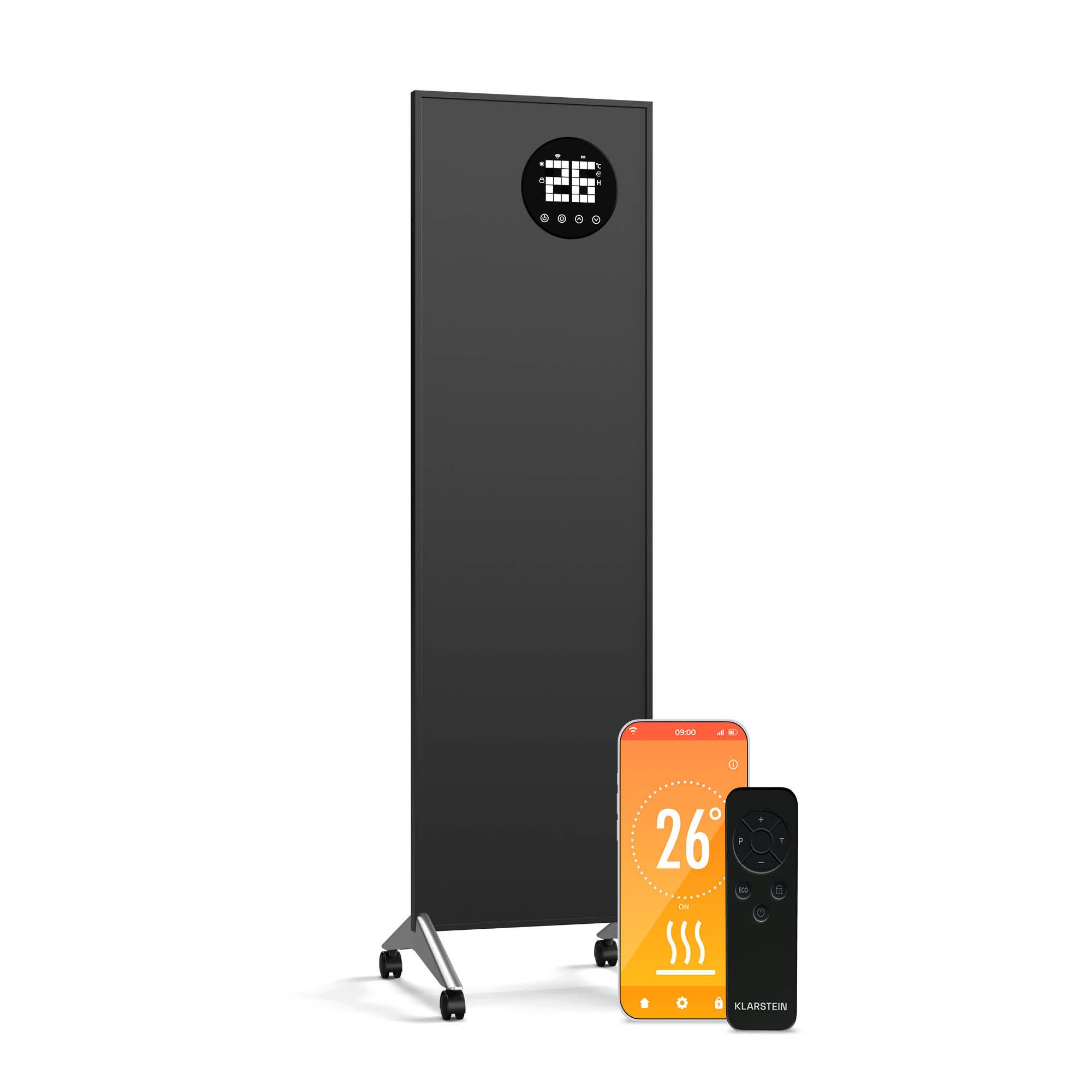 Klarstein Heizkörper Wonderwall Smart Bornholm, elektrische Heizkörper LCD Wifi App 400W – Bild 3 von 5