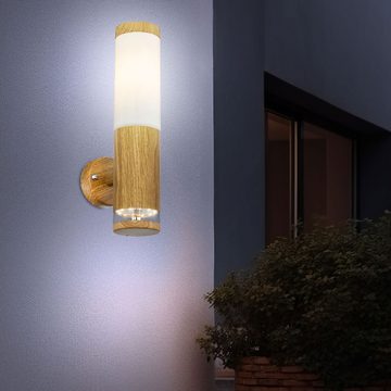 etc-shop Außen-Wandleuchte, Leuchtmittel nicht inklusive, Außenlampe Bewegungsmelder Edelstahl Aussenleuchte mit