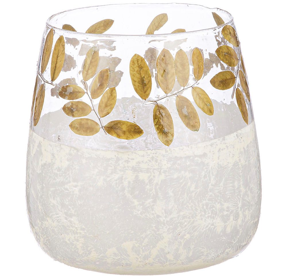 GILDE Teelichthalter Kerzenhalter Foliage (1 St), 1-flammig, aus Glas, Höhe ca. 20 cm